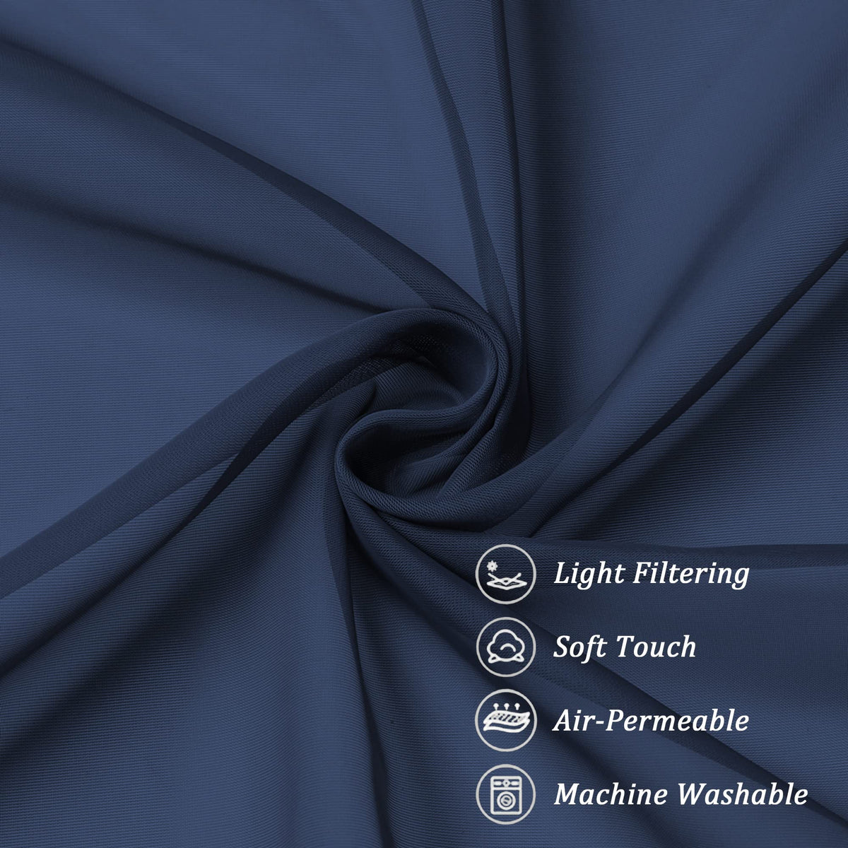 Sheer Curtains Tiers 42W x 24L Inches 2 Pieces