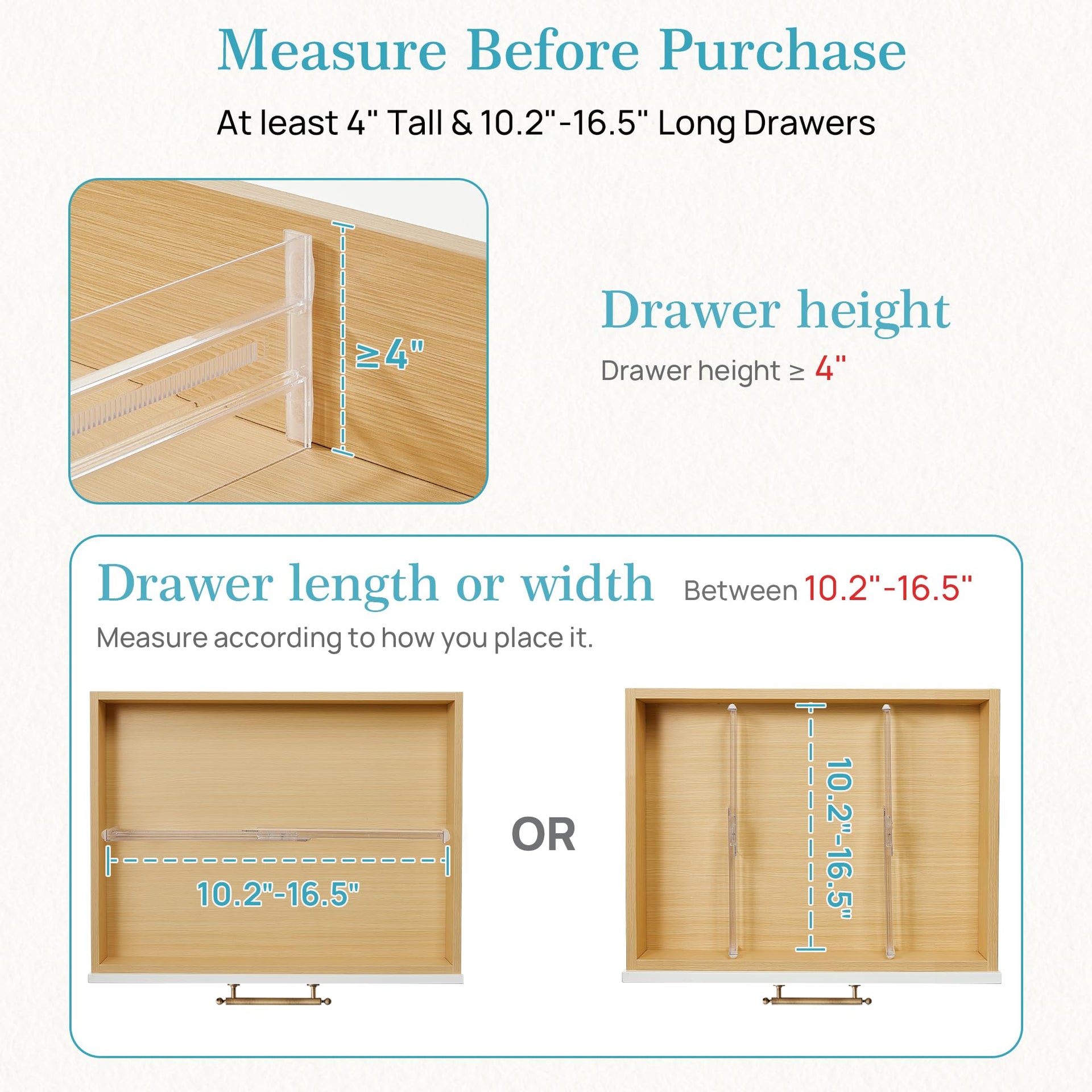 4 Pack Drawer Dividers for Clothes (4 Count)