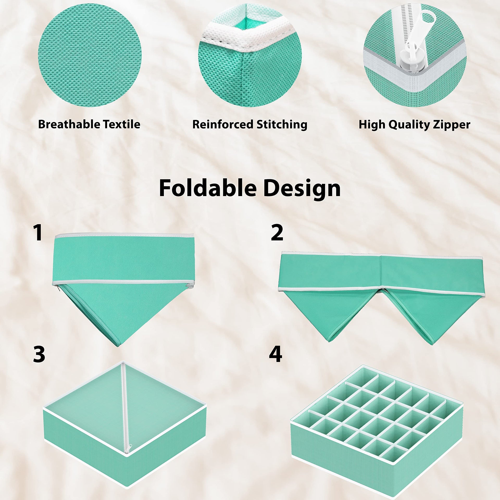 4 Pack Drawer Organizer Set for Underwear (4 Count)