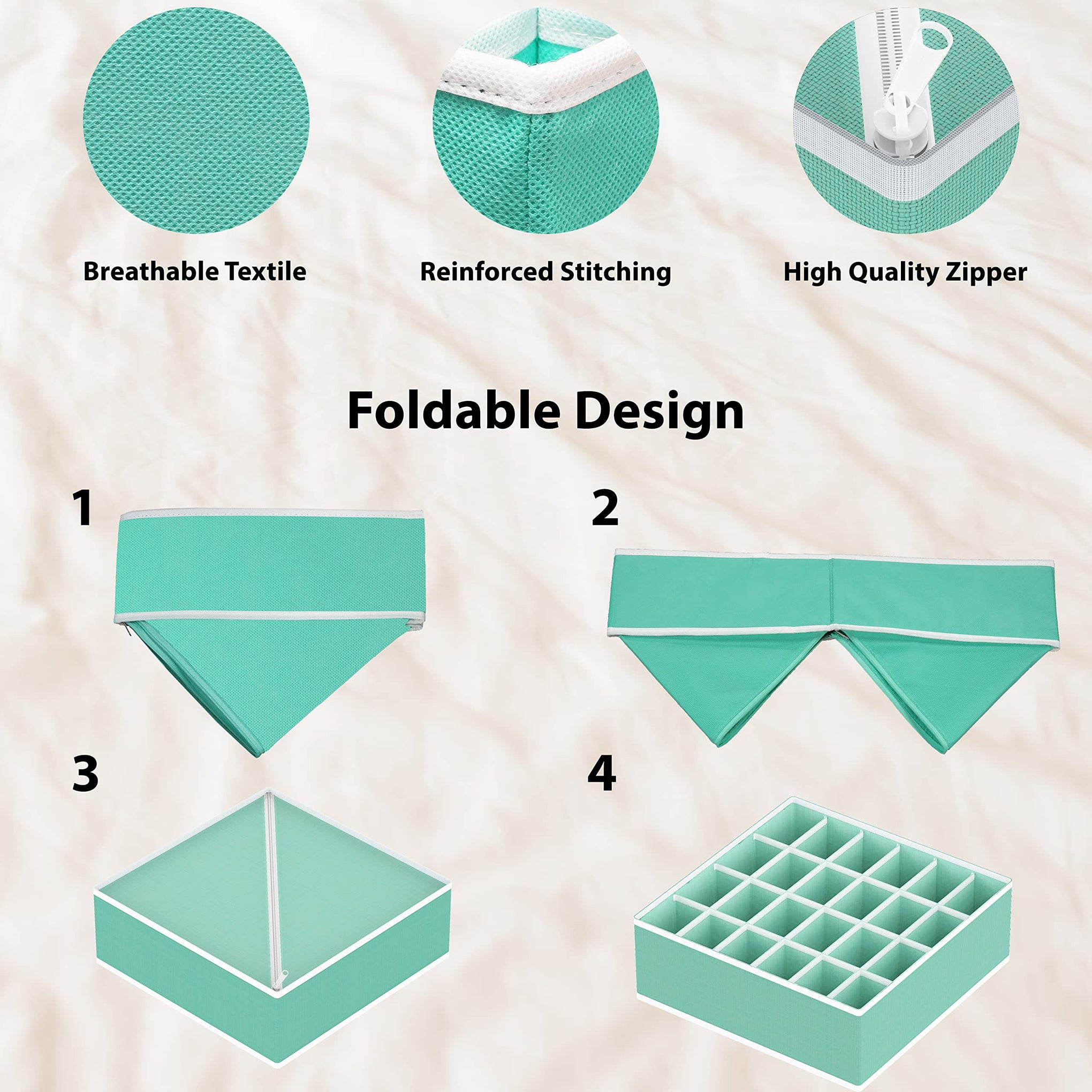 4 Pack Drawer Organizer Set for Underwear (4 Count)