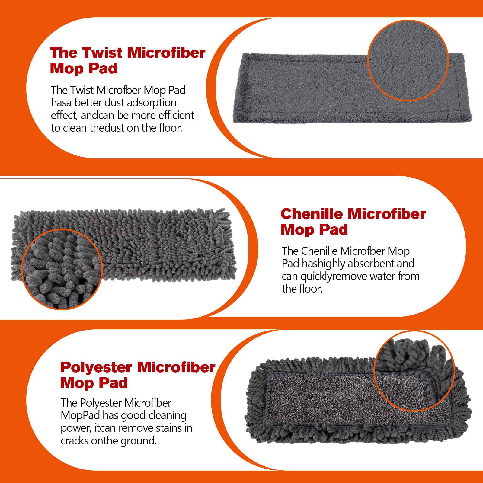 Dust Mop for Floor Cleaning with 3 Washable Pads and 55” Long Stainless Steel Handle - ModHome Supplies
