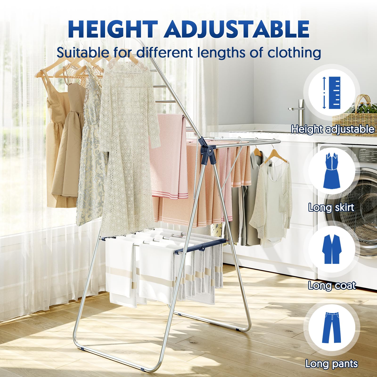 Large Stainless Steel Clothes Drying Rack