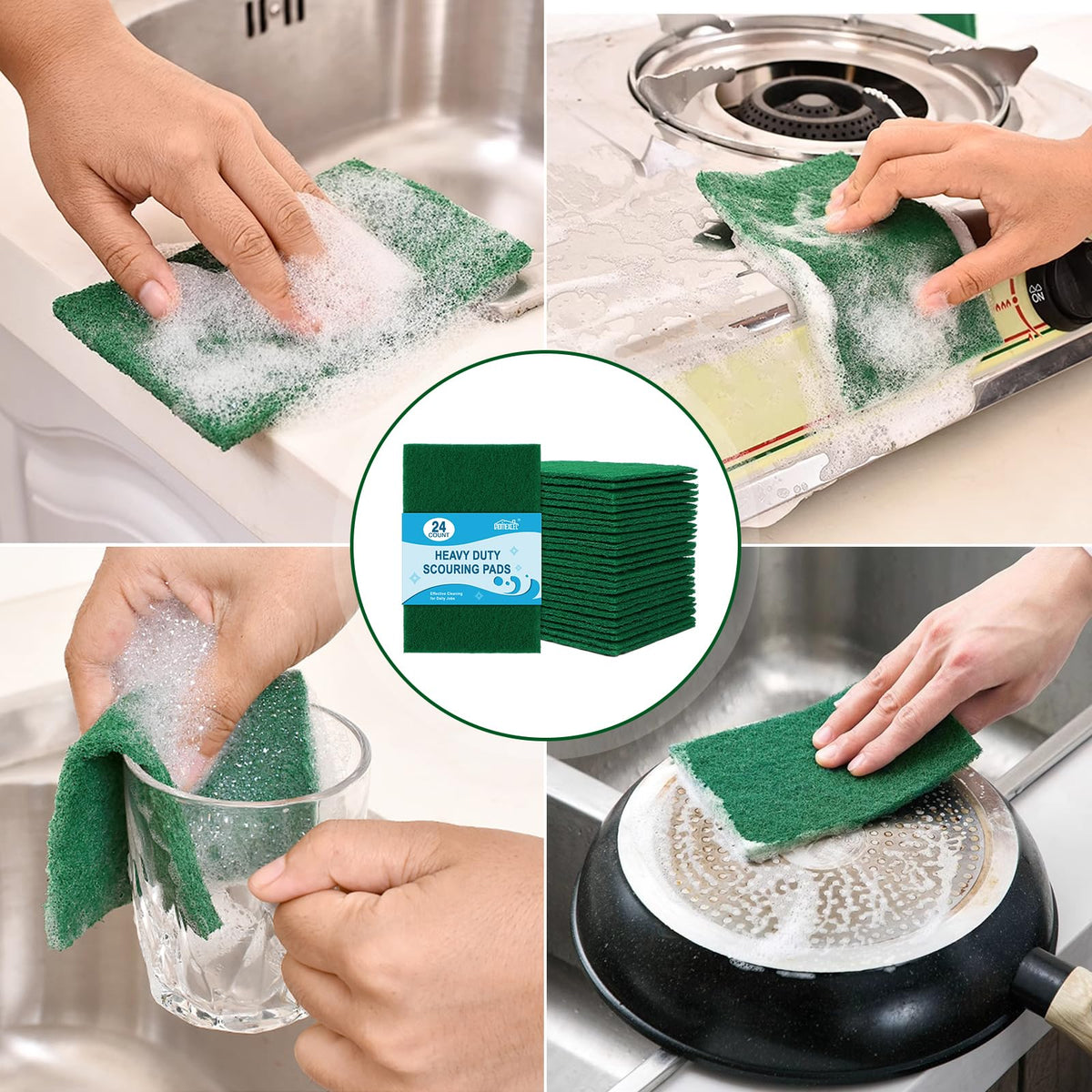 Heavy Duty Scouring Pads (24 Count)