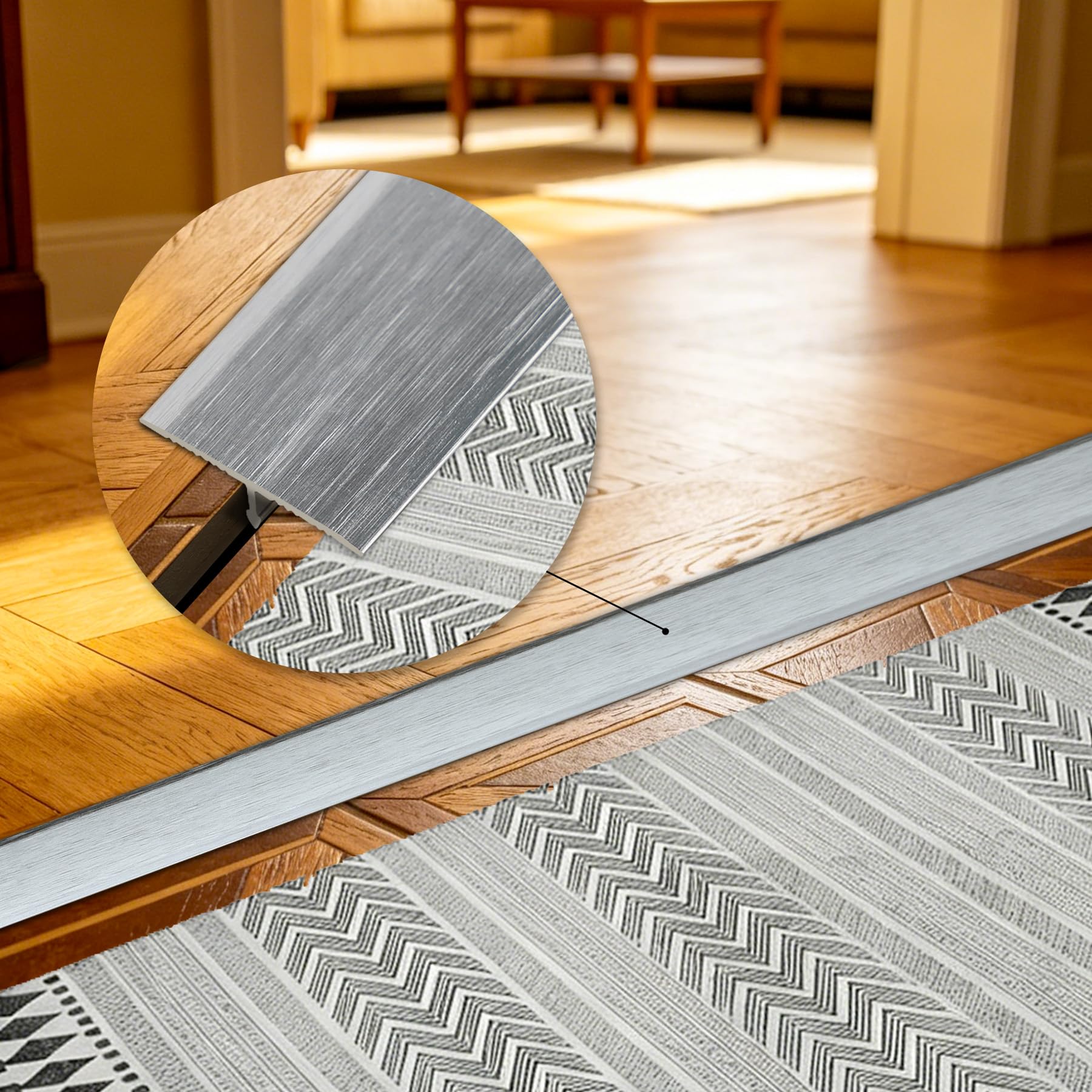 3Pcs Aluminum T Molding Trim & Floor Transition Strips (3 Count)