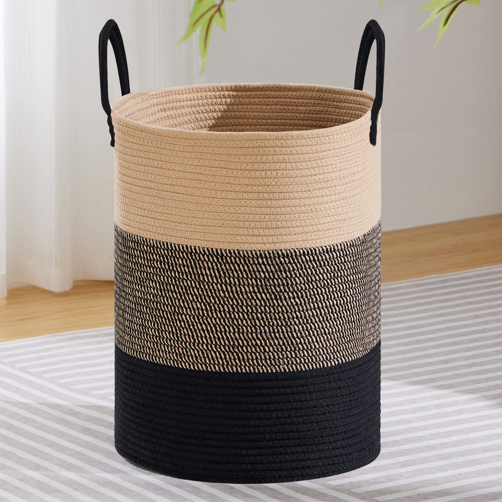 100L Extra Large Woven Laundry Basket Hamper