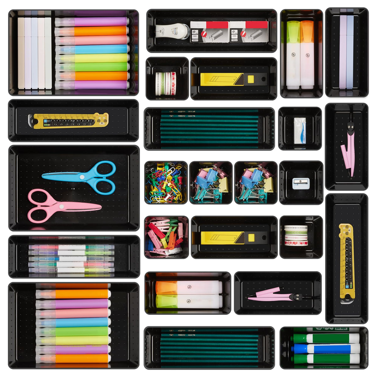 25 Pack Plastic Drawer Organizers with Non (25 Count)
