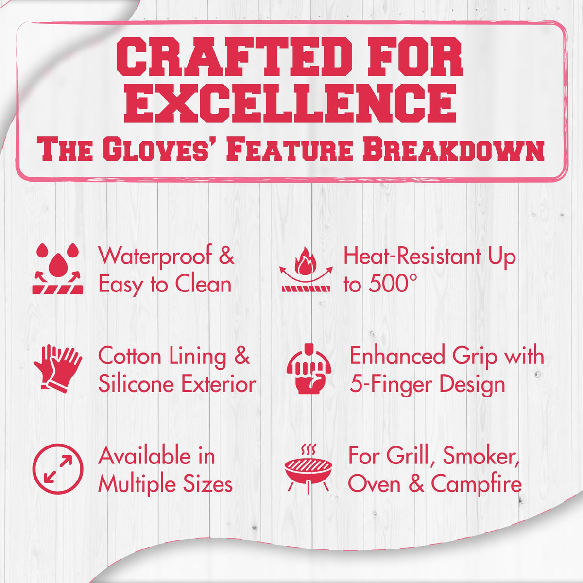 Silicone Smoker BBQ Gloves (2 Count)
