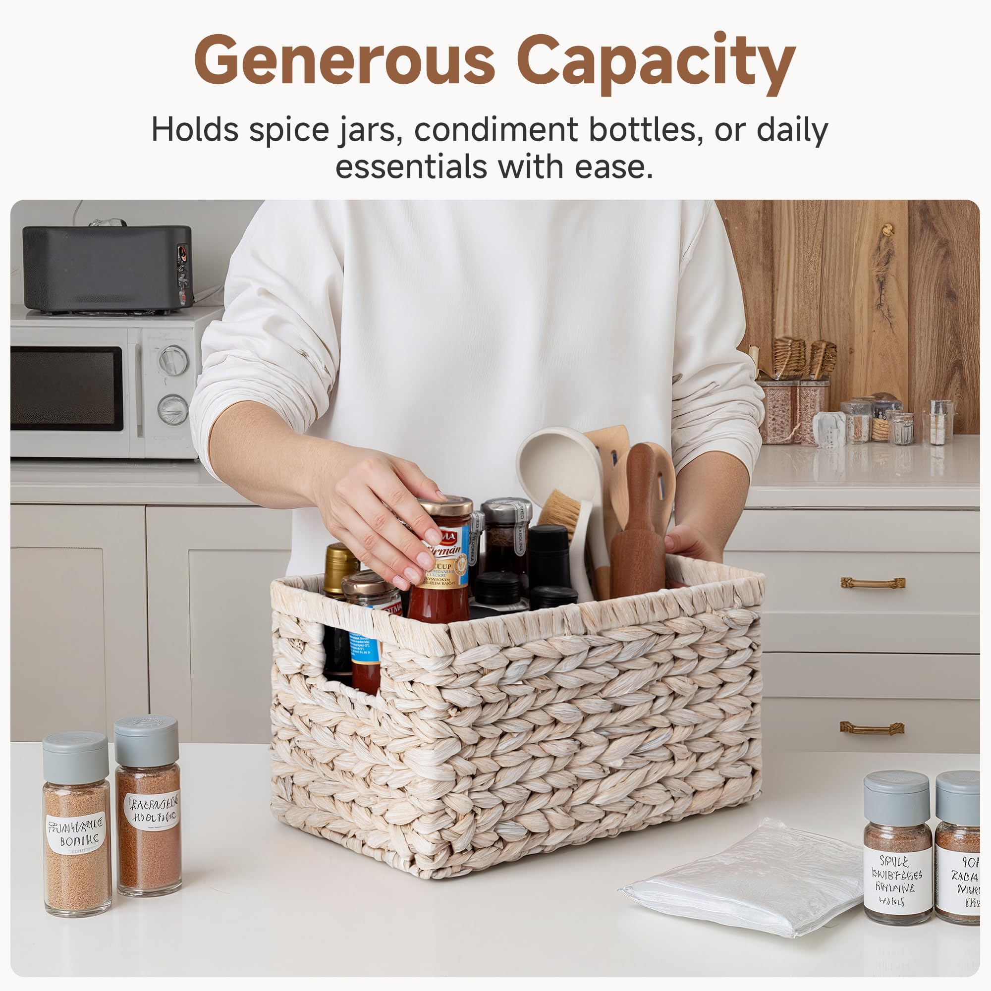 Wicker Storage Baskets for Shelves (2 Count)