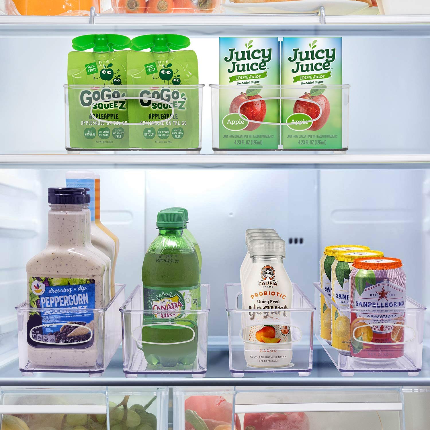 Stackable Refrigerator Organizer Bins (4 Count)