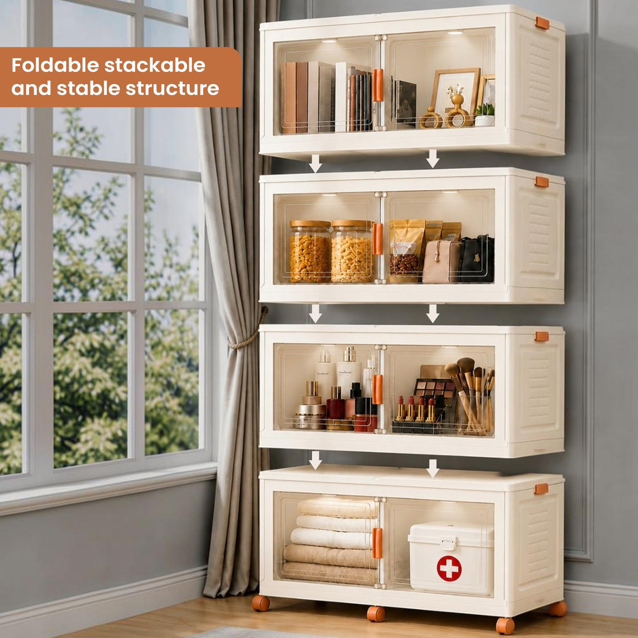 752QT 188GAL Large Collapsible Closet Organizer (4 Count)