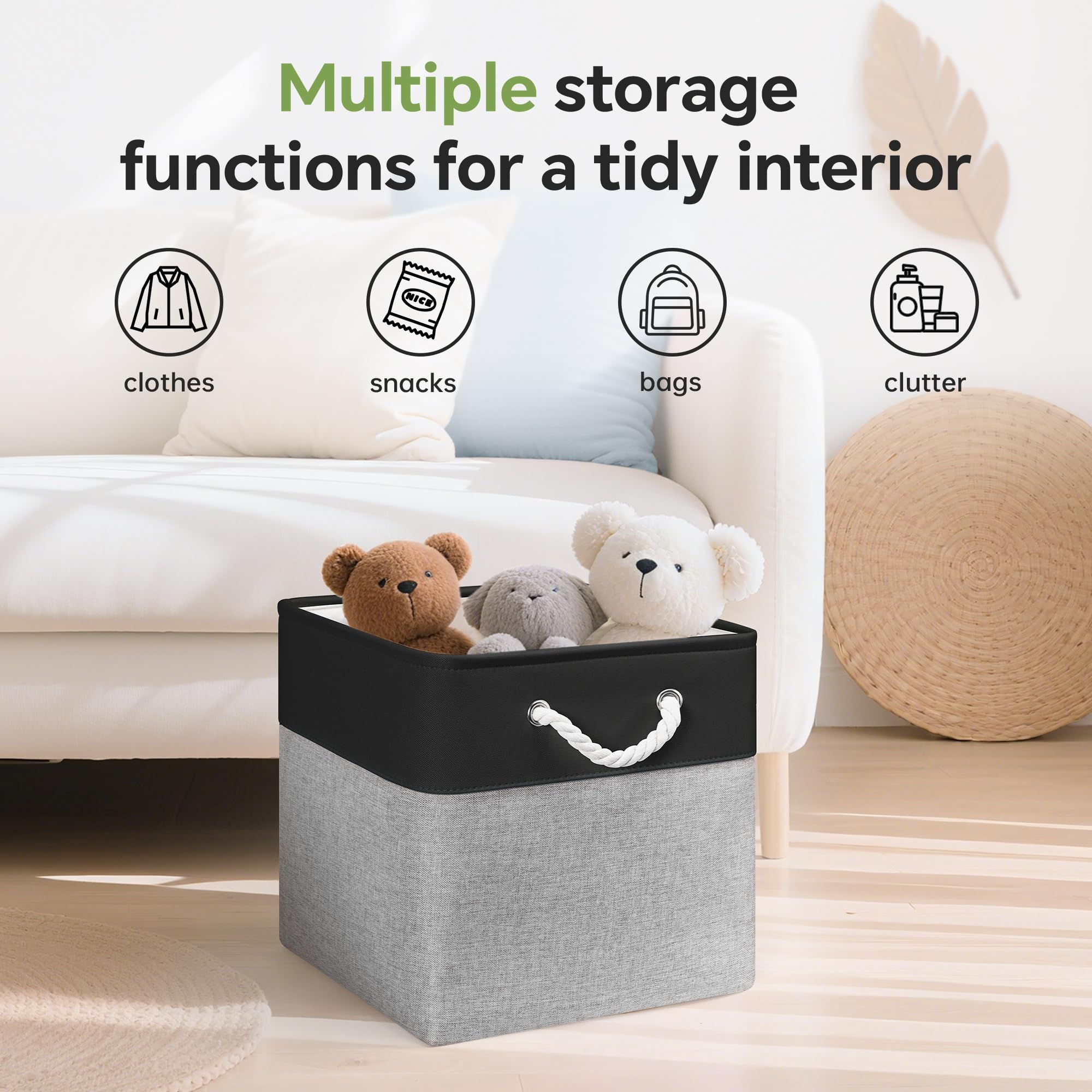 13x13x13 Inch Storage Cube Bins Foldable Organizer Baskets 6 Pack (6 Count)