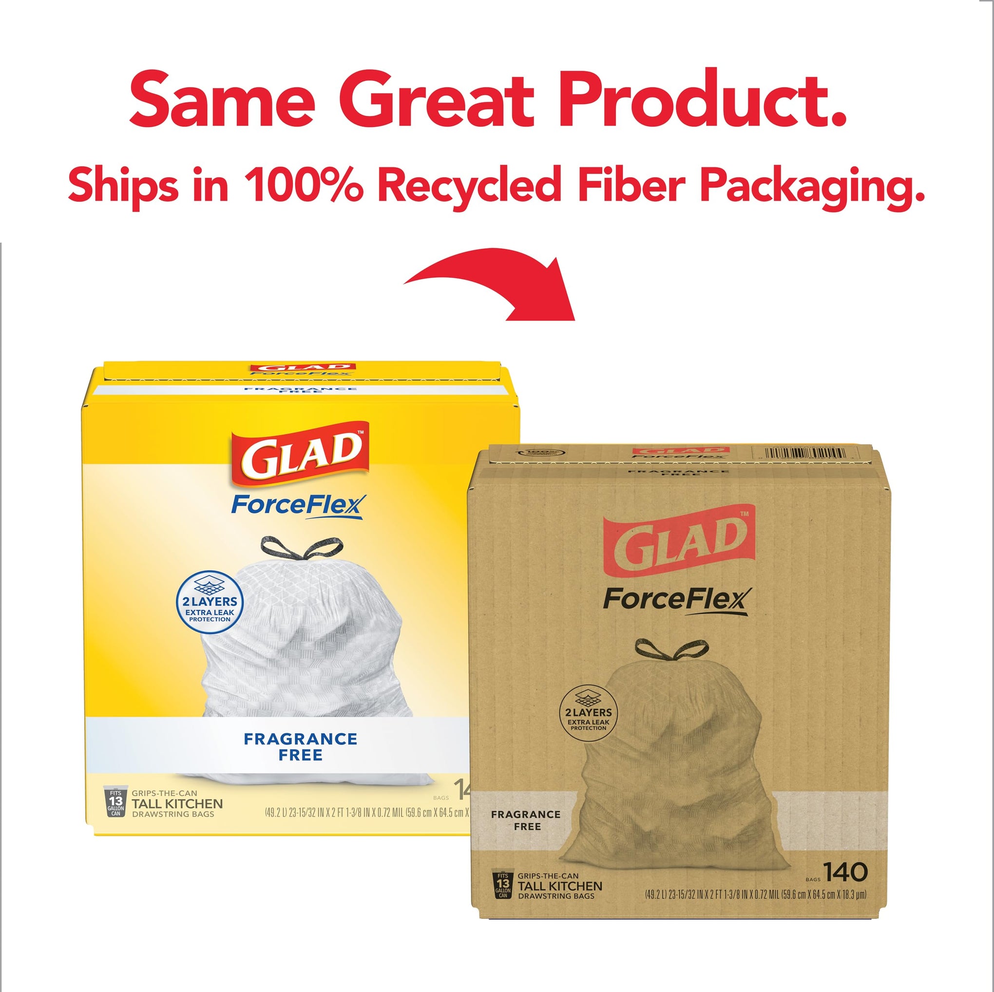 ForceFlex Tall Kitchen Drawstring Trash Bags (140 Count)