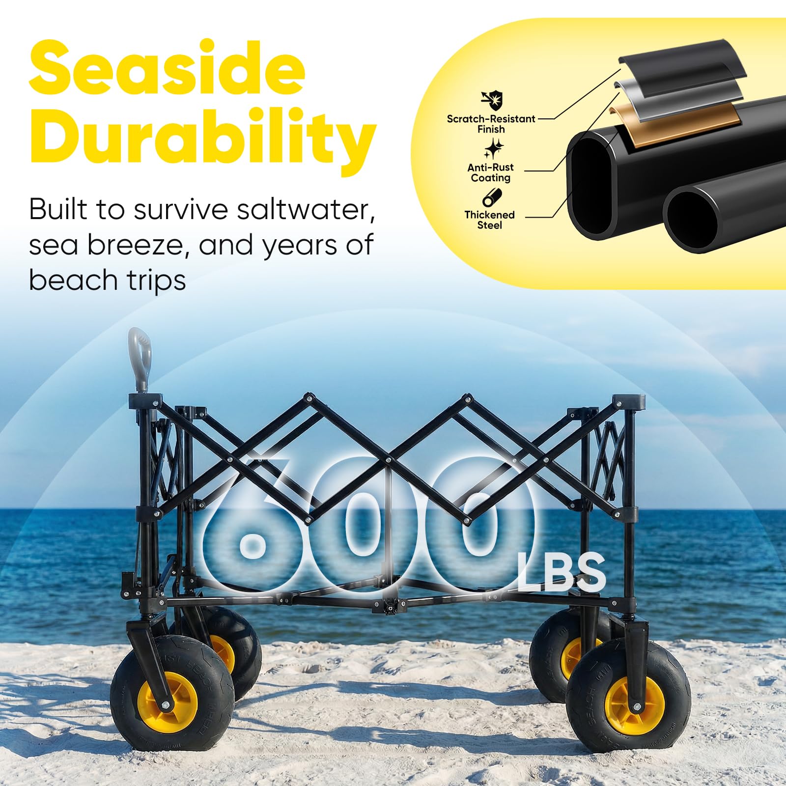 Heavy Duty Beach Wagon with 9" Big Sand