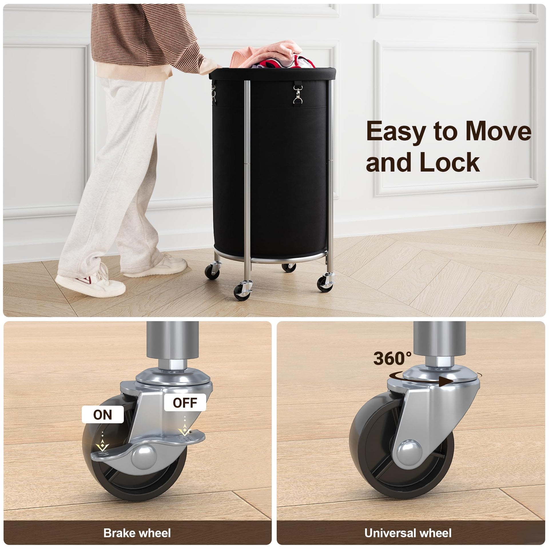 Laundry Basket with Wheels