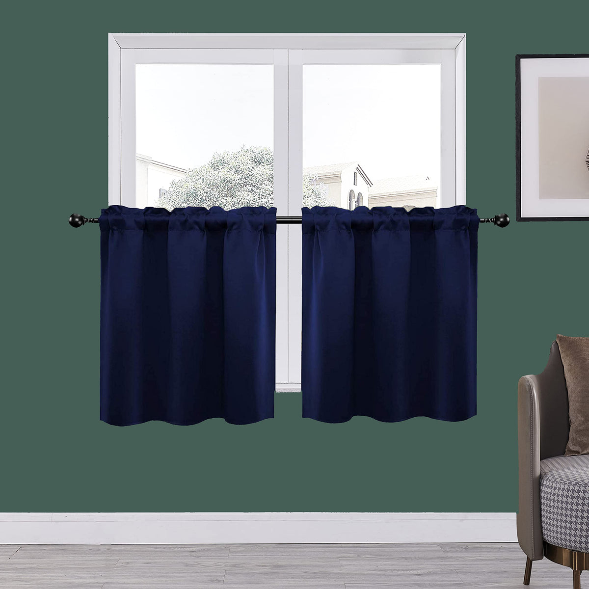 24 Inch Long Tier Curtains for Small Window Treatment