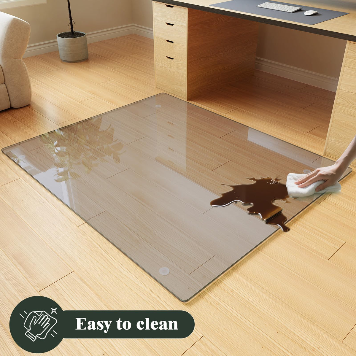 46" x 55" Office Chair Mat for Hardwood Floors & Carpets