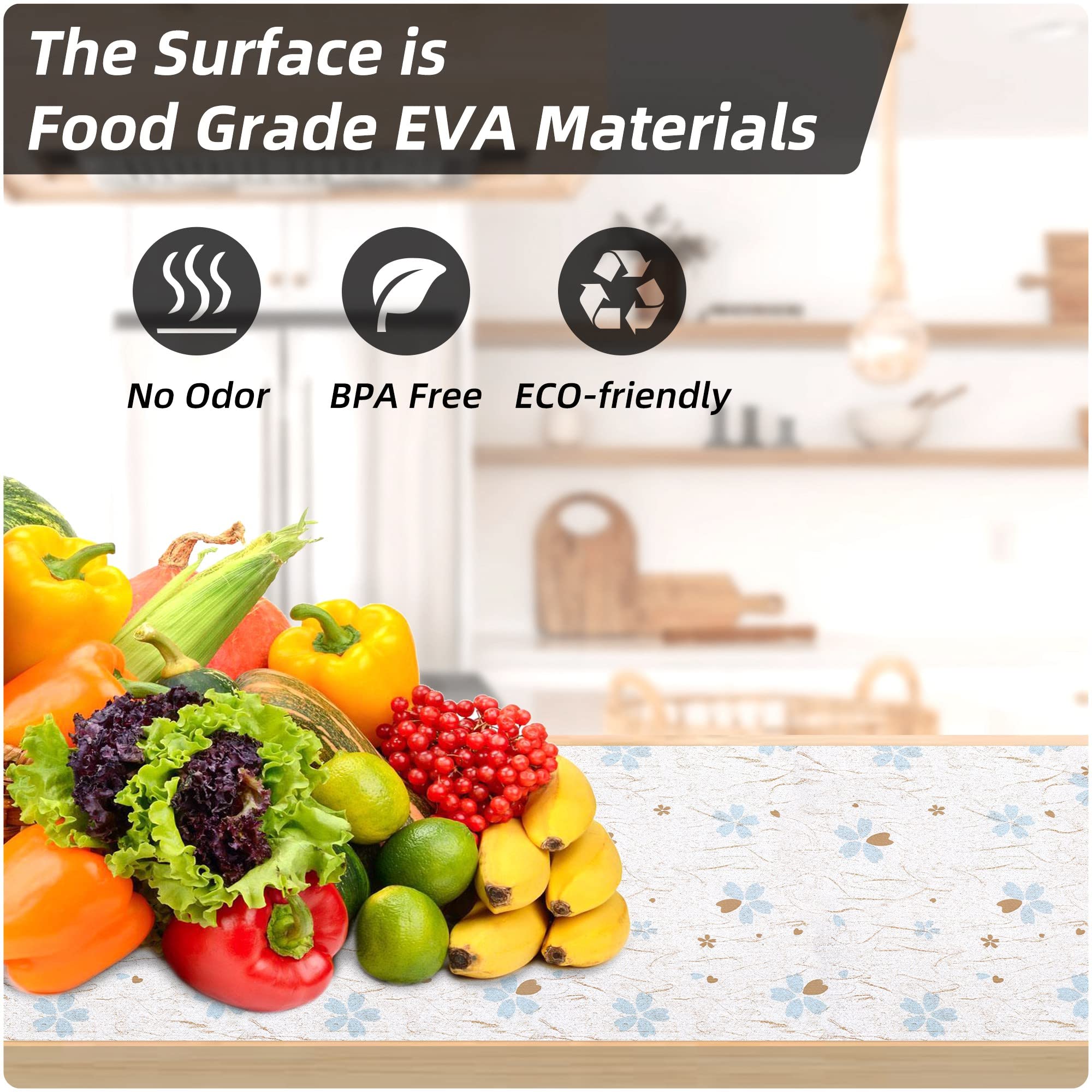 Cabinets Liners 18" W x 96" L Shelf Liner for Kitchen Cabinets Non Adhesive Kitchen Drawer Liner (12 Sq Ft)
