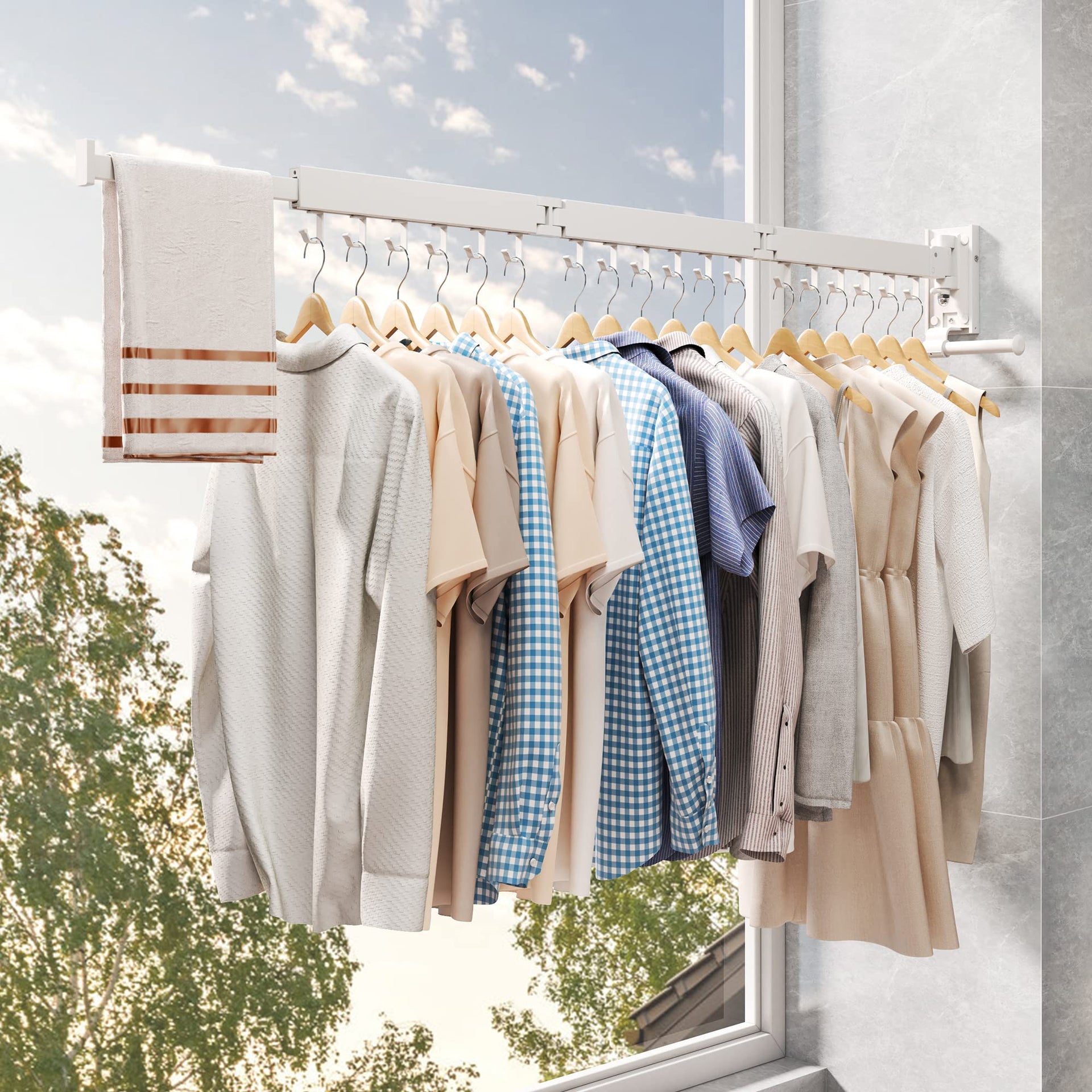Drying Rack Wall Mounted Clothes Rack