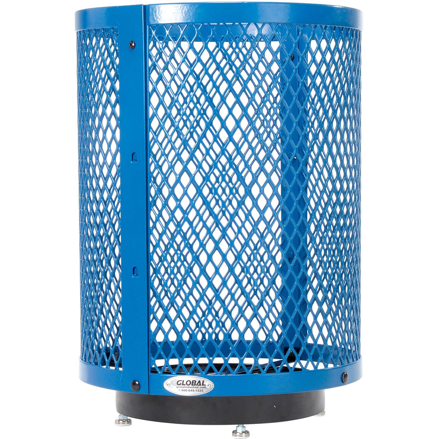 Outdoor Diamond Steel Trash Can with Rain Bonnet Lid