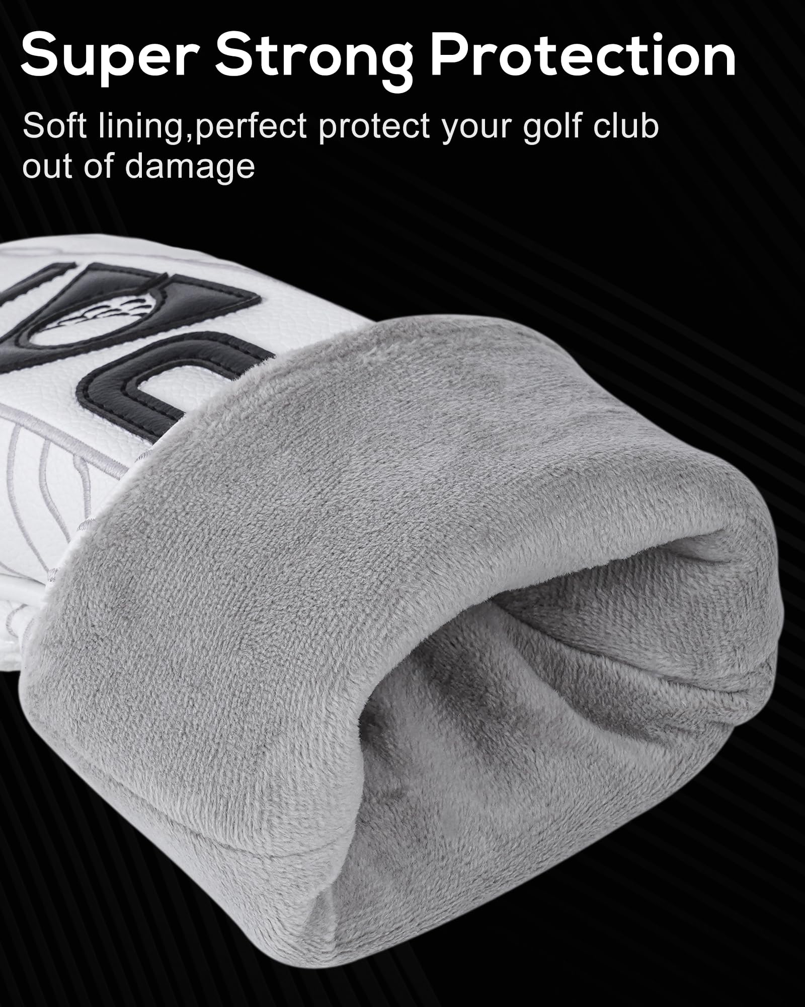 Set of 4pcs Golf Club Headcover Full Set Driver Fairway Hybrid Headcover Leather Golf Club Head Covers