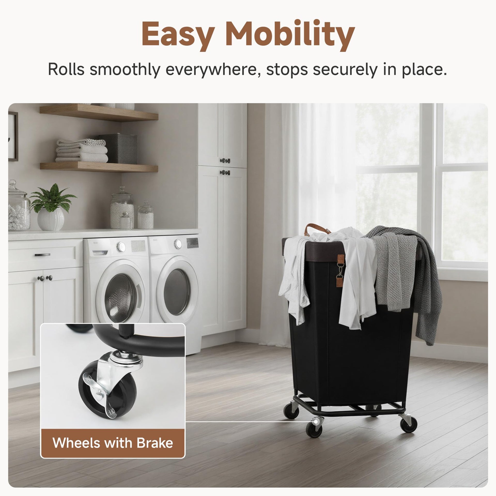 160L Laundry Basket with Wheels