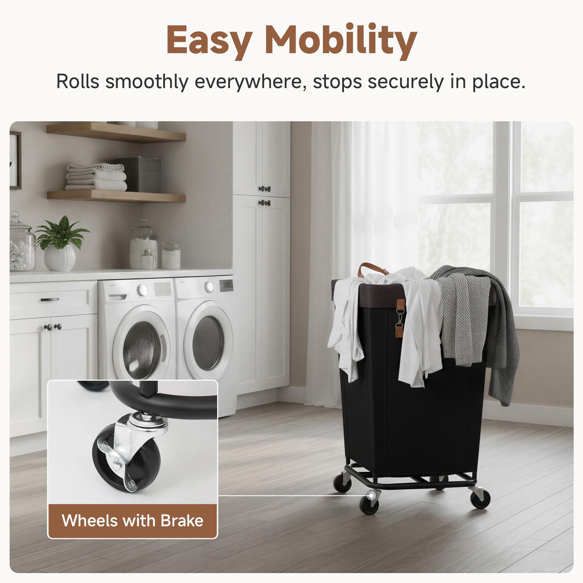160L Laundry Basket with Wheels