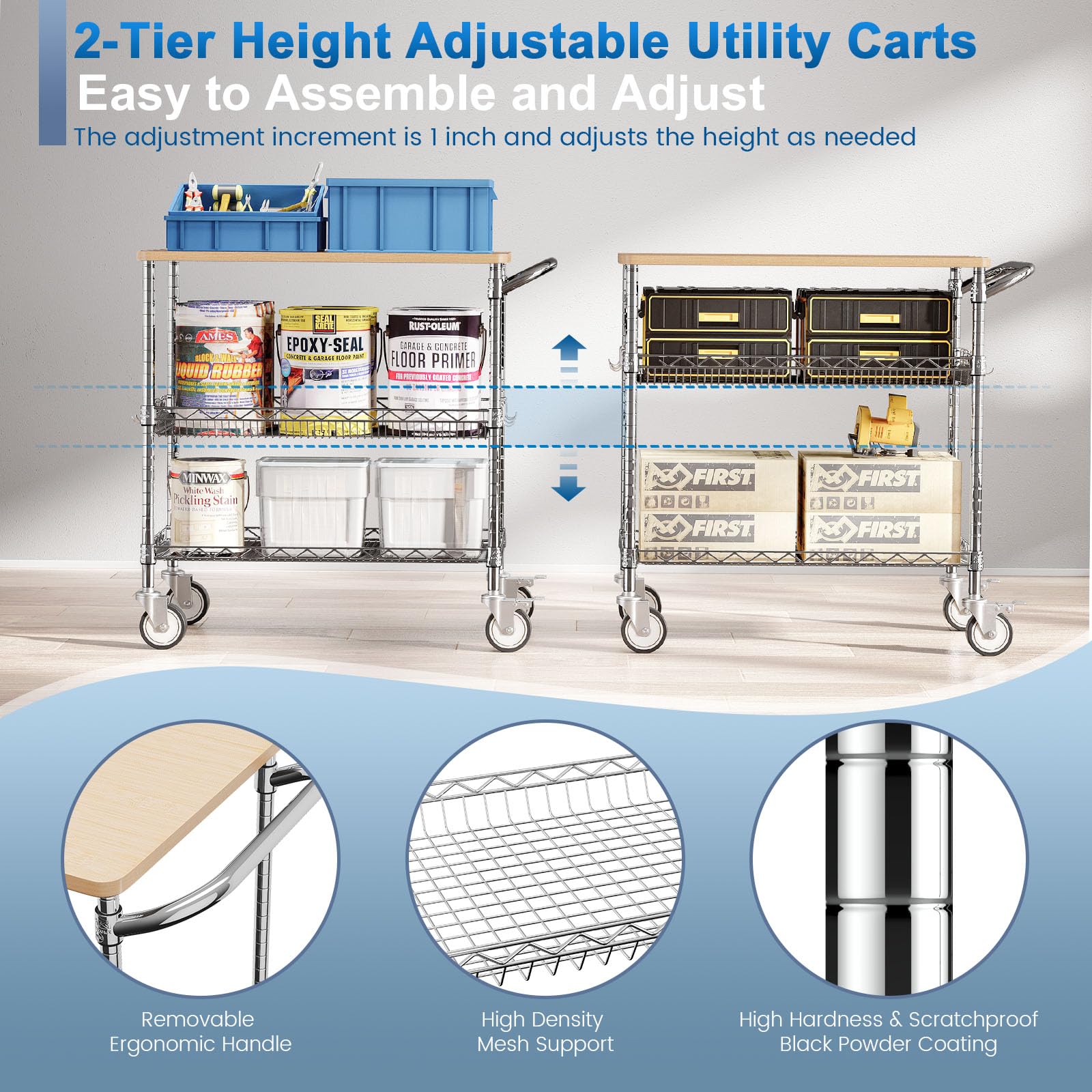 Rolling Kitchen Carts with Wheels