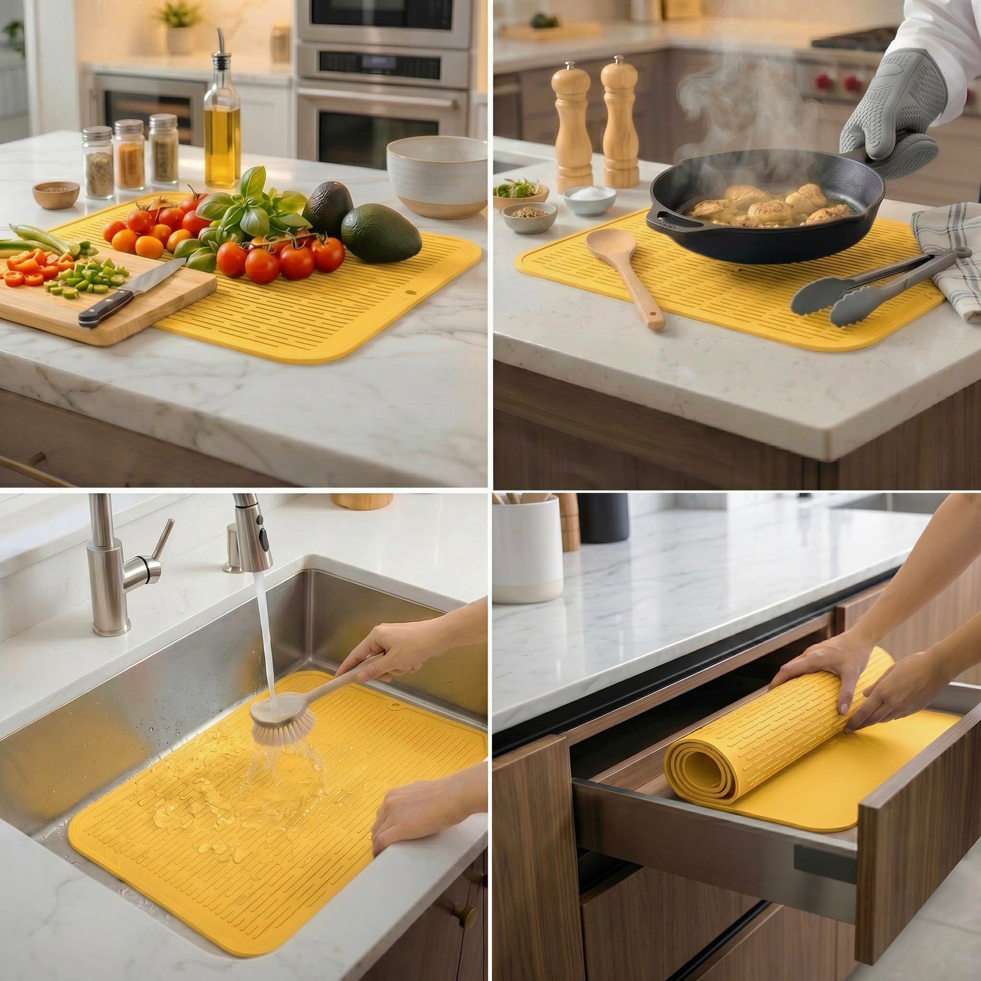 Silicone Dish Drying Mat for Multiple Usage