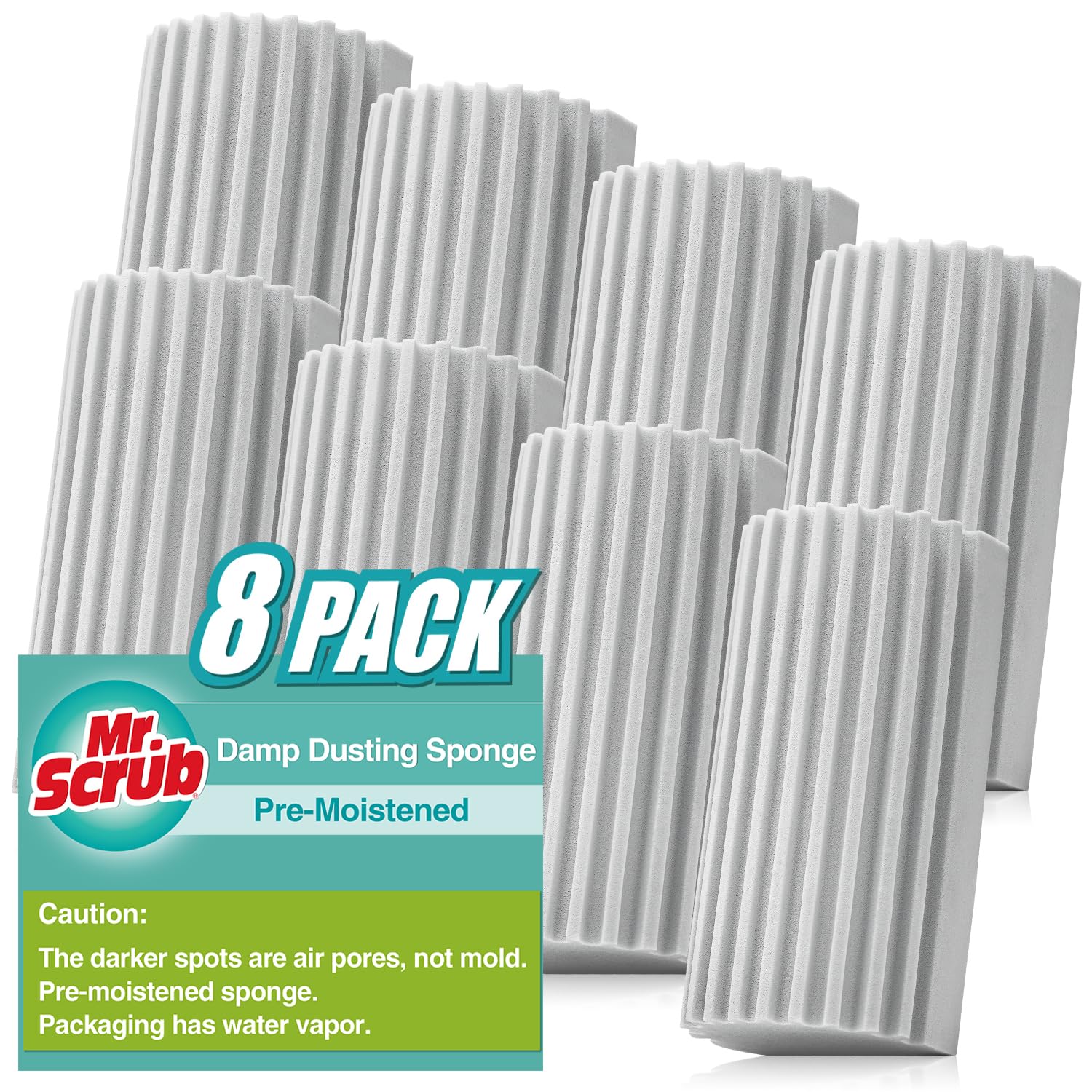 8 Pack Damp Dusting Sponge Duster (8 Count)