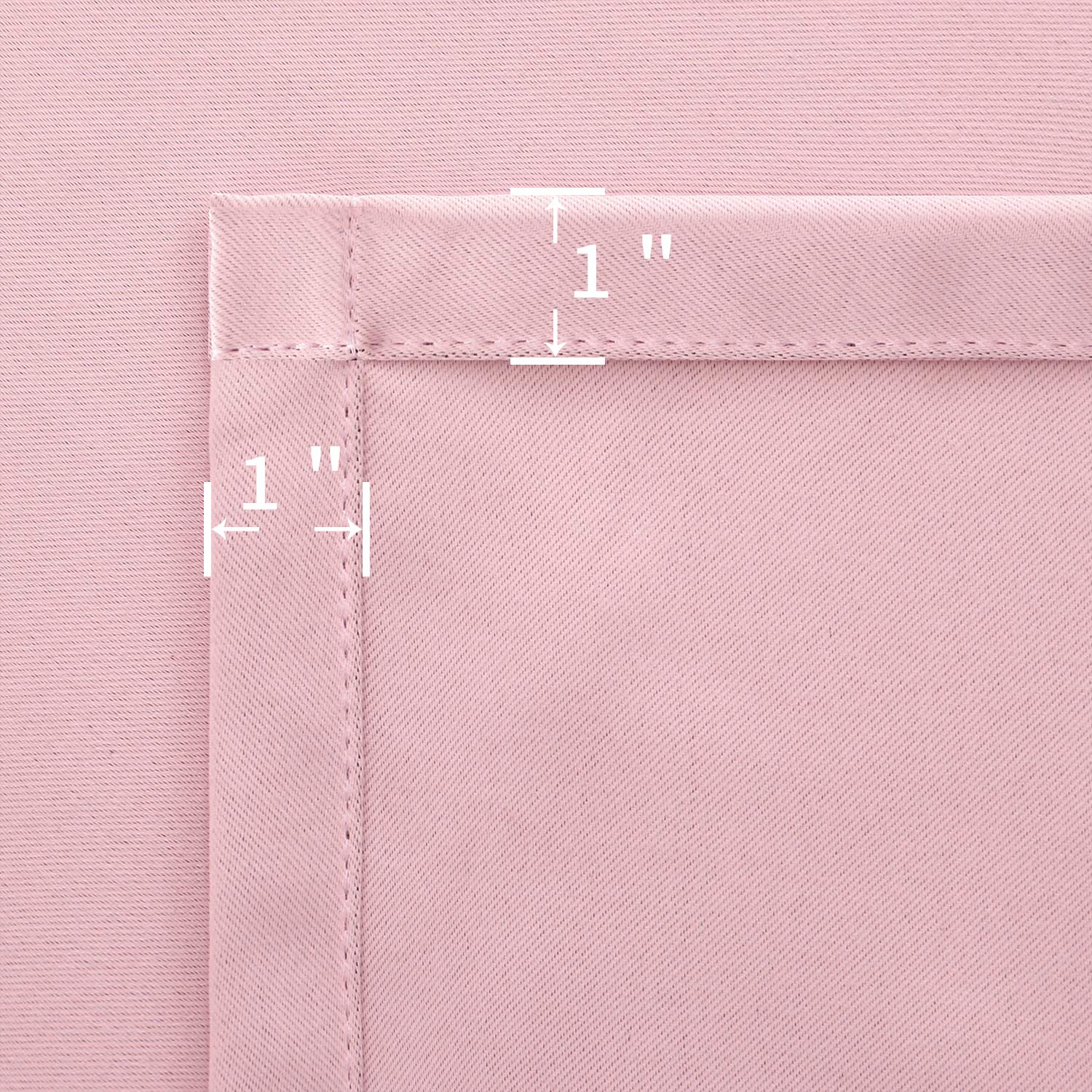 Baby Pink Room Darkening Curtains for Short Window