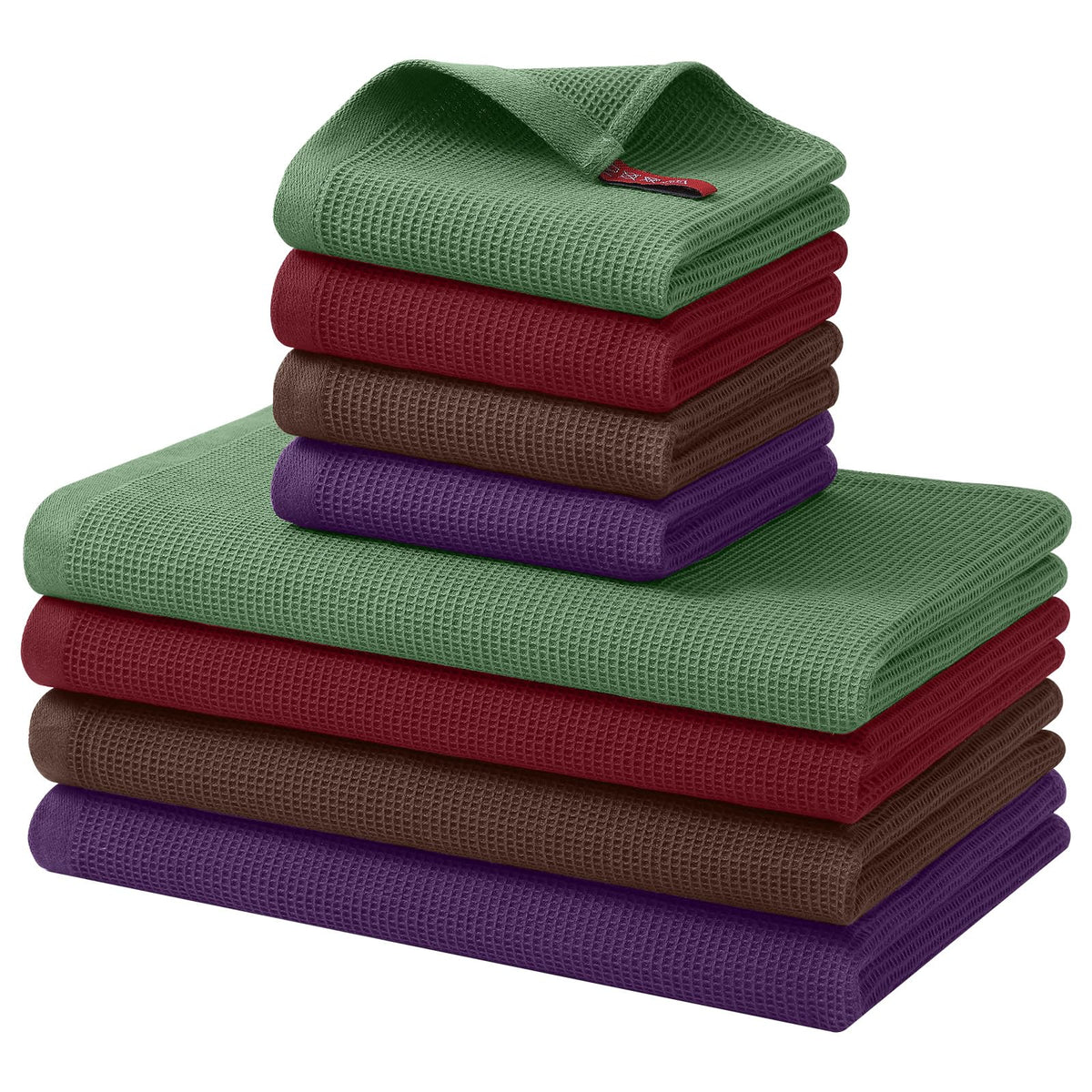100% Cotton Kitchen Towels and Dishcloths Set (8 Count)