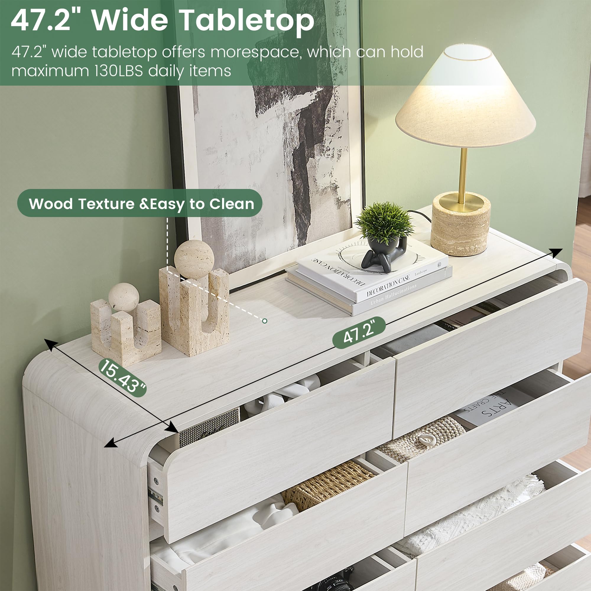 47’’ Wide Dresser with 8 Drawers