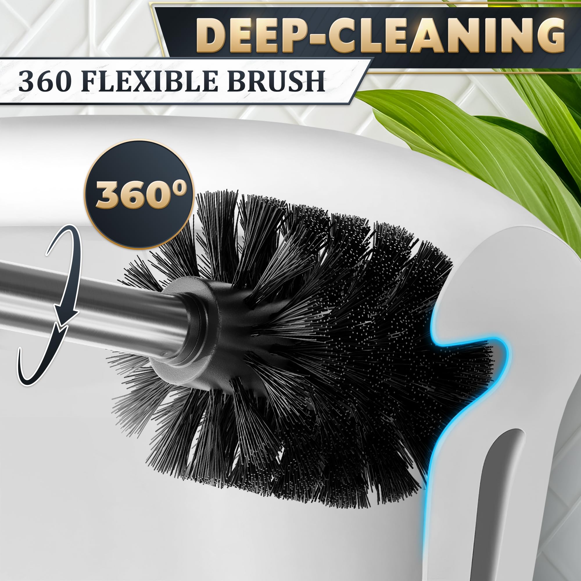 Stainless Steel Toilet Brush and Holder Set
