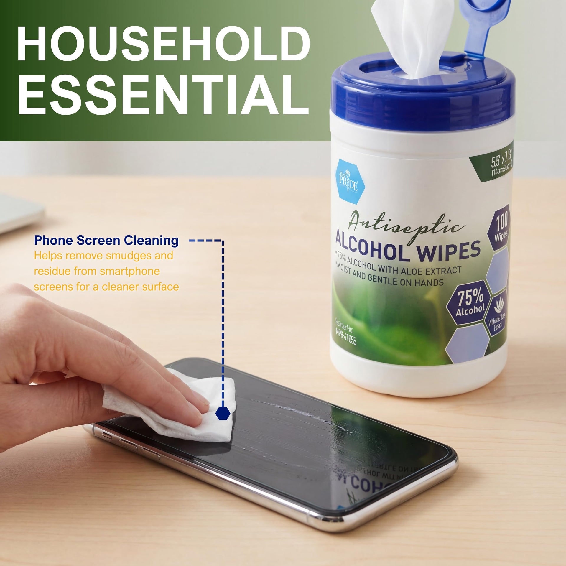 Alcohol Based Disinfectant Wipes with Aloe Vera