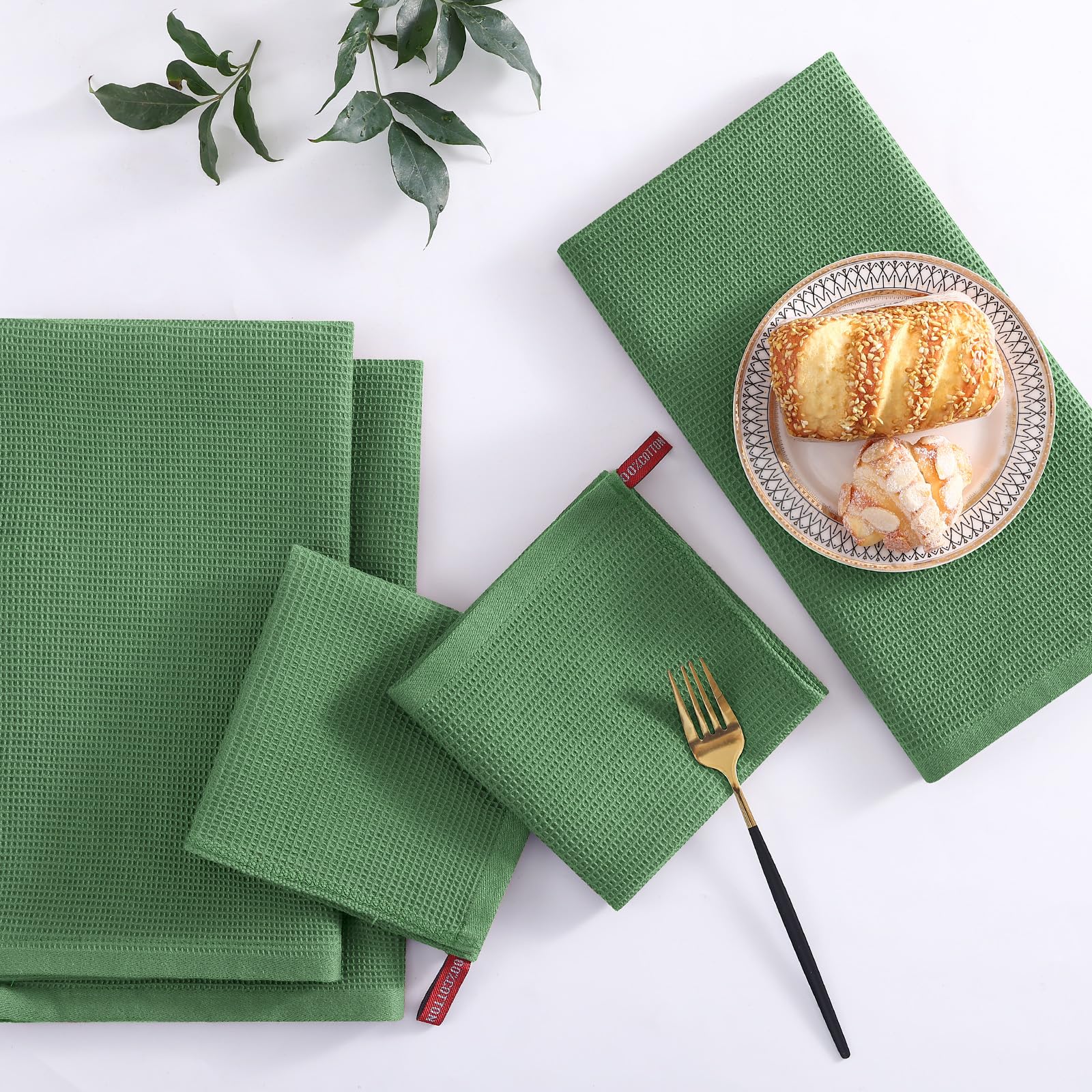 100% Cotton Waffle Weave Kitchen Towels (4 Count)
