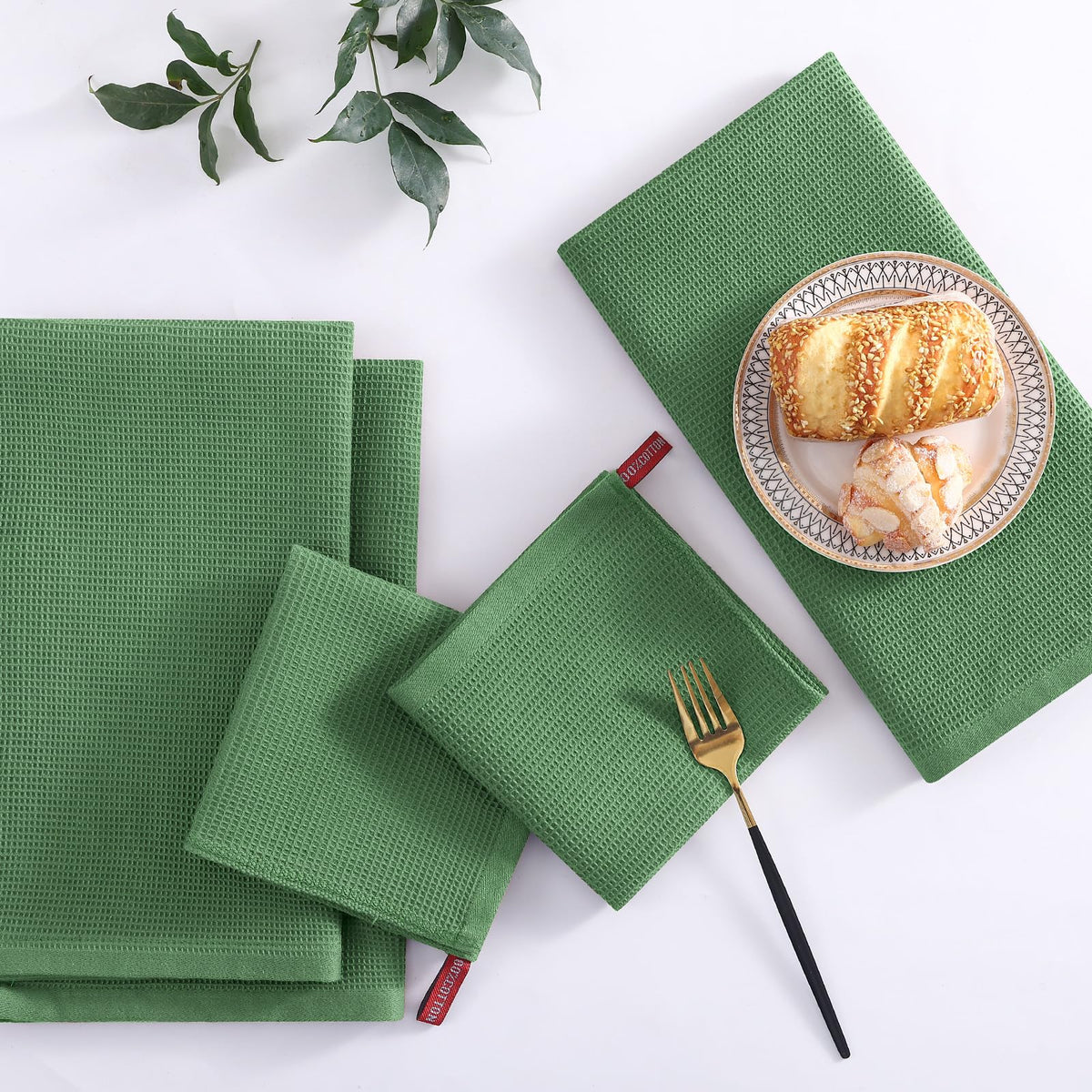 100% Cotton Kitchen Towels and Dishcloths Set (8 Count)