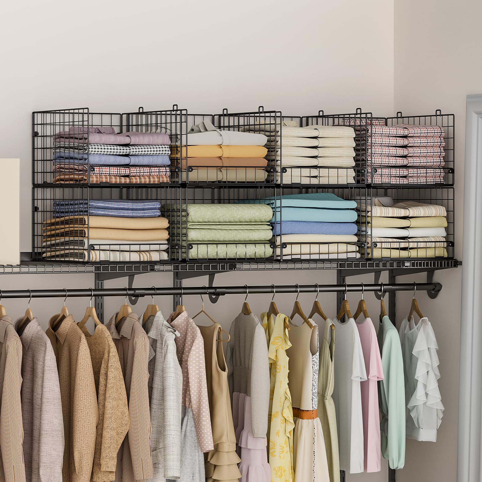 4 Tier Stackable Closet Organizers and Storage Shelves