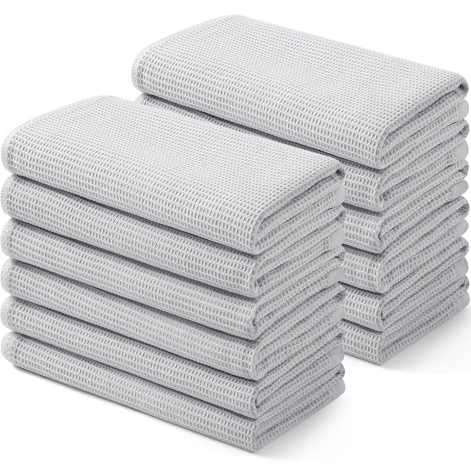100% Cotton Waffle Weave Kitchen Towels (12 Count)