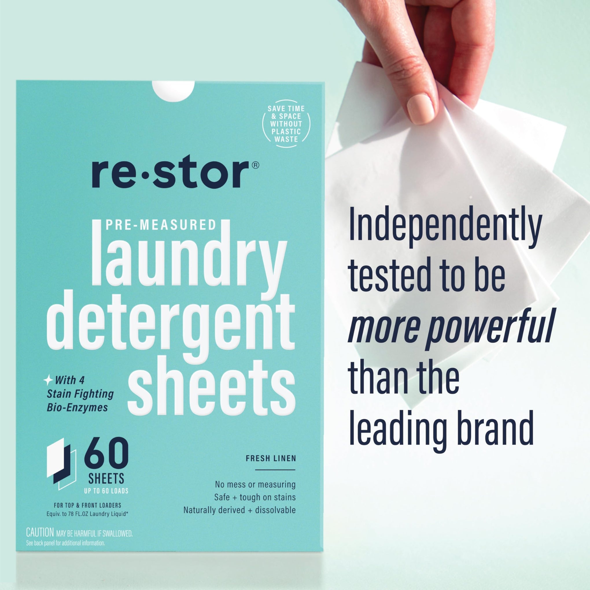 restor Laundry Detergent Sheets Fresh Linen 60 Loads (60 Count)