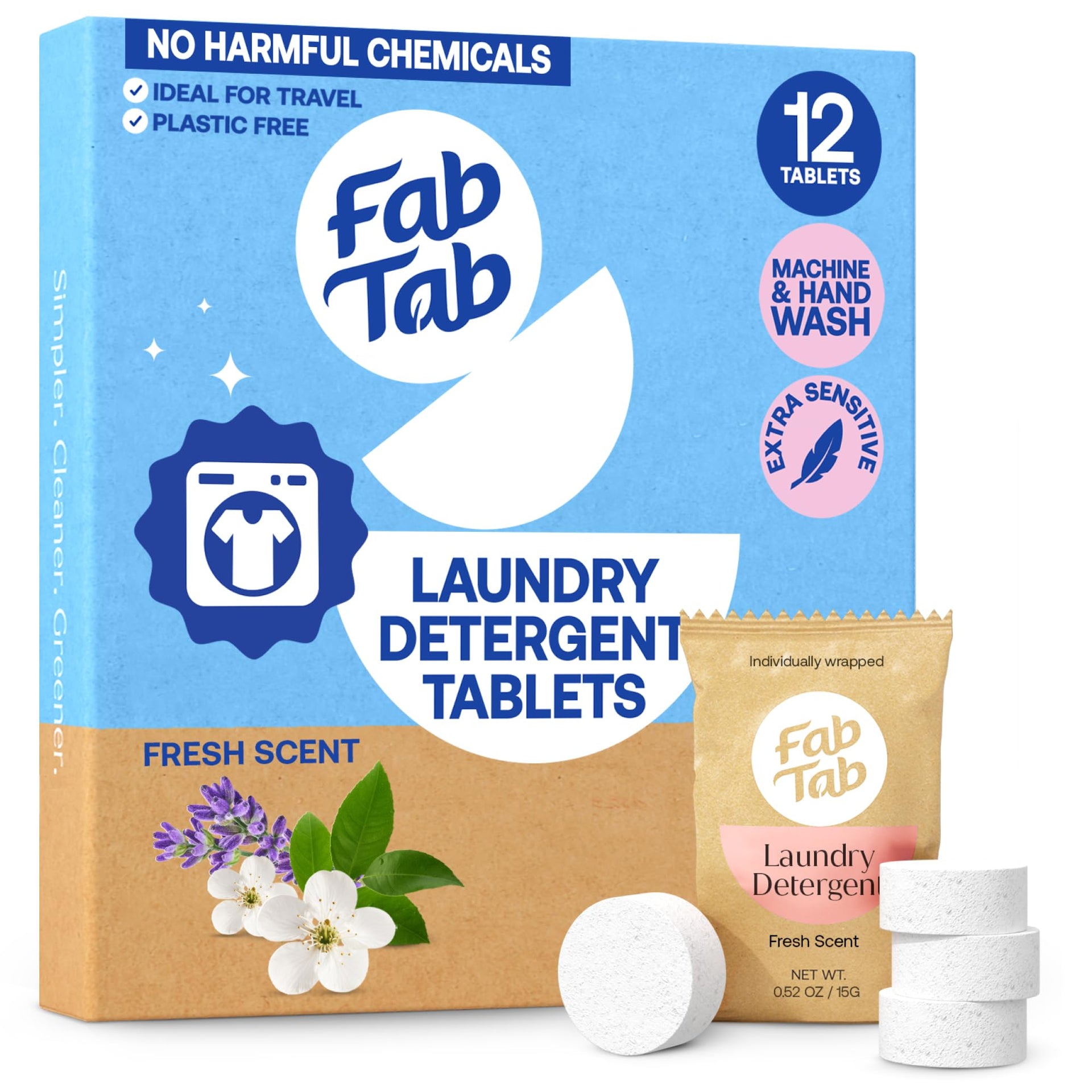 Plastic Free Laundry Detergent Tablets (12 Count)