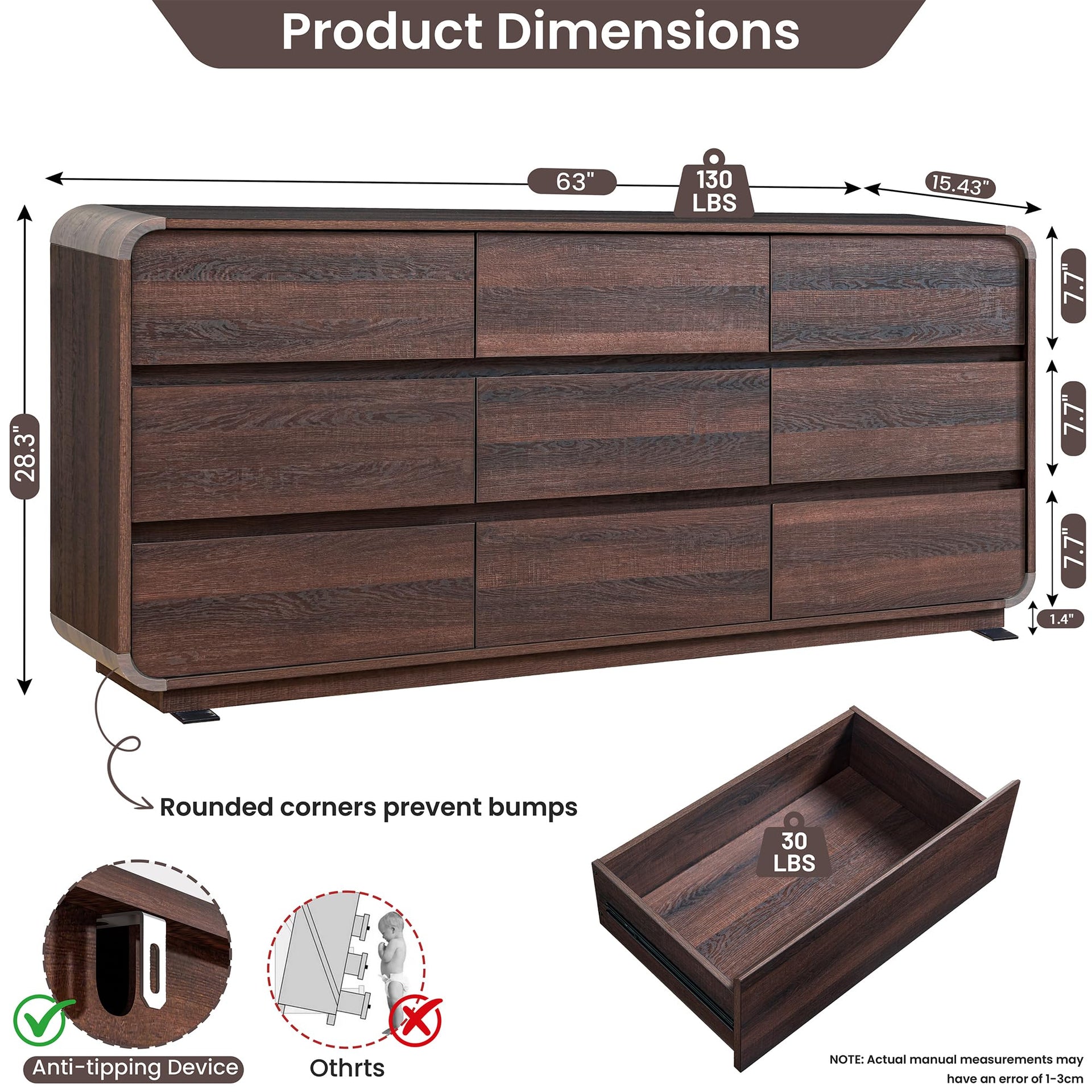 9 Drawer Dresser for Bedroom