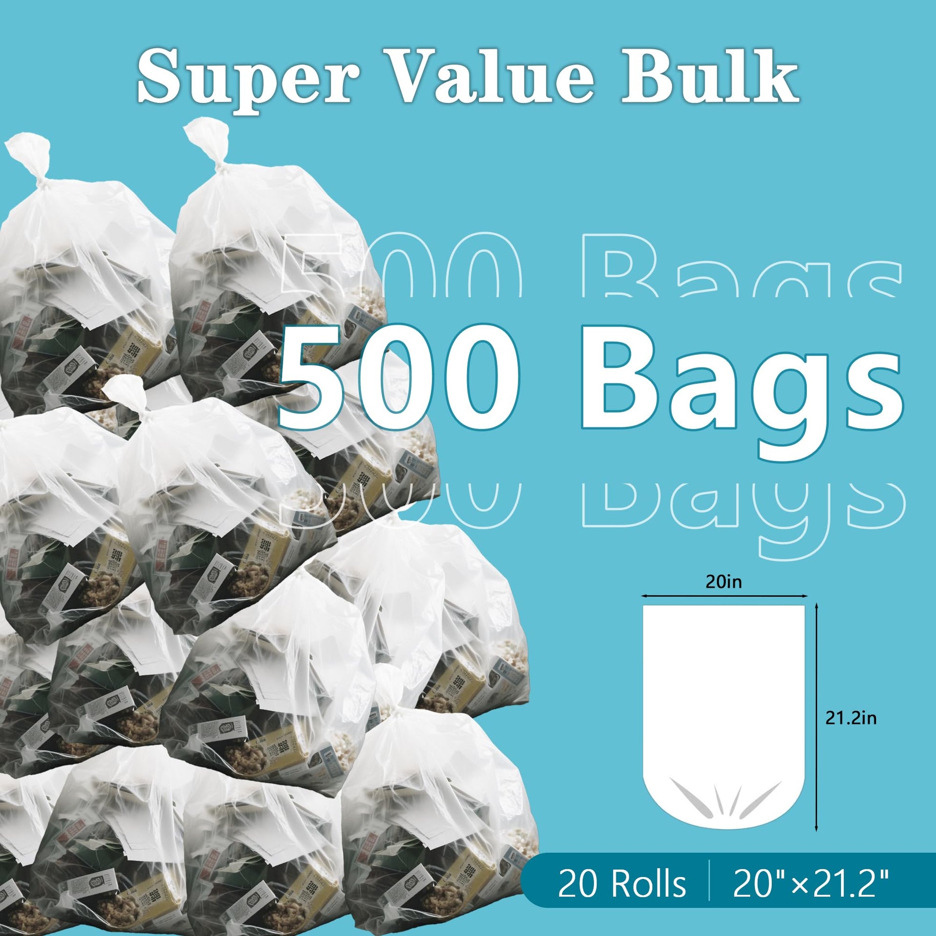500 Count 5 6 Gallon Trash Bags