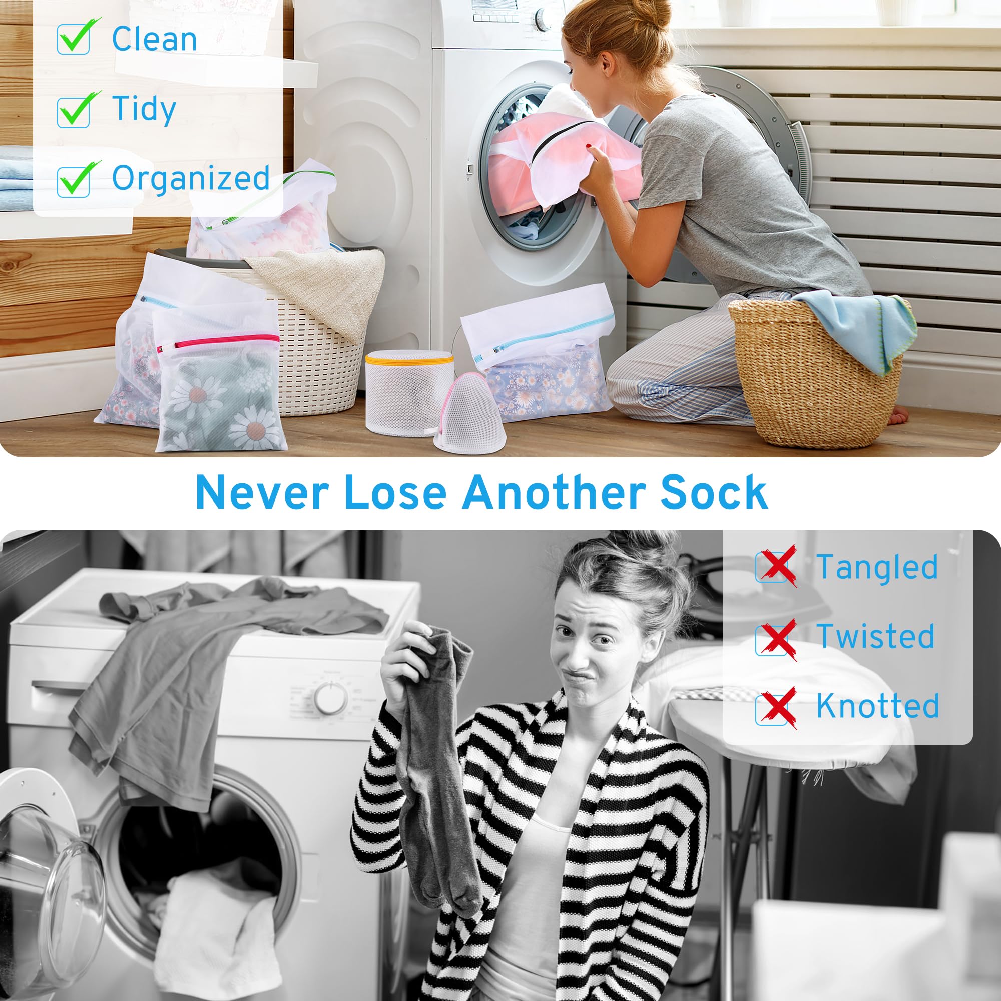 4 Pcs Mesh Laundry Bags Set for Delicates with AUTO (10 Count)