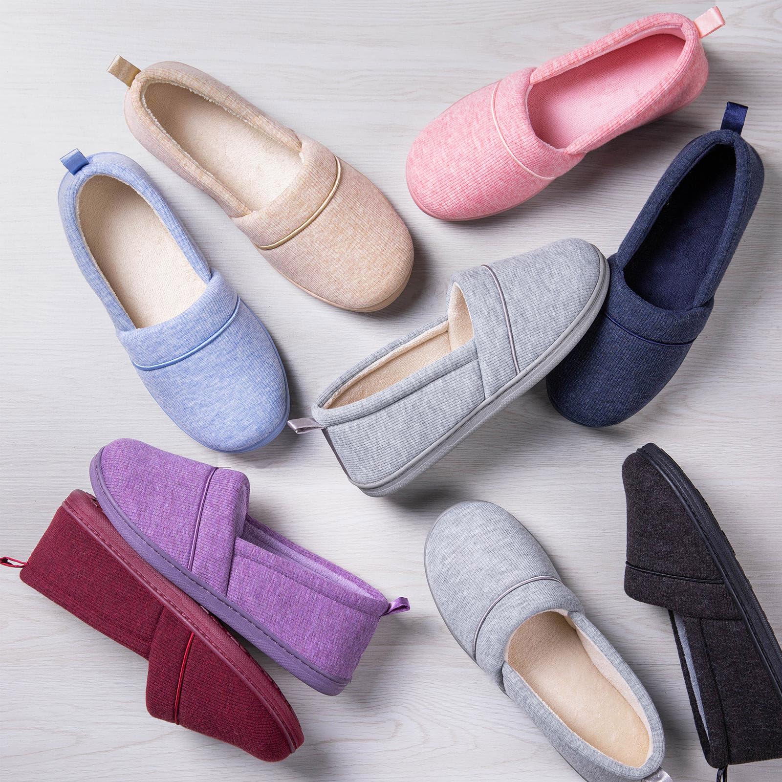 Women's Comfy Loafer Slippers House Shoes Blue