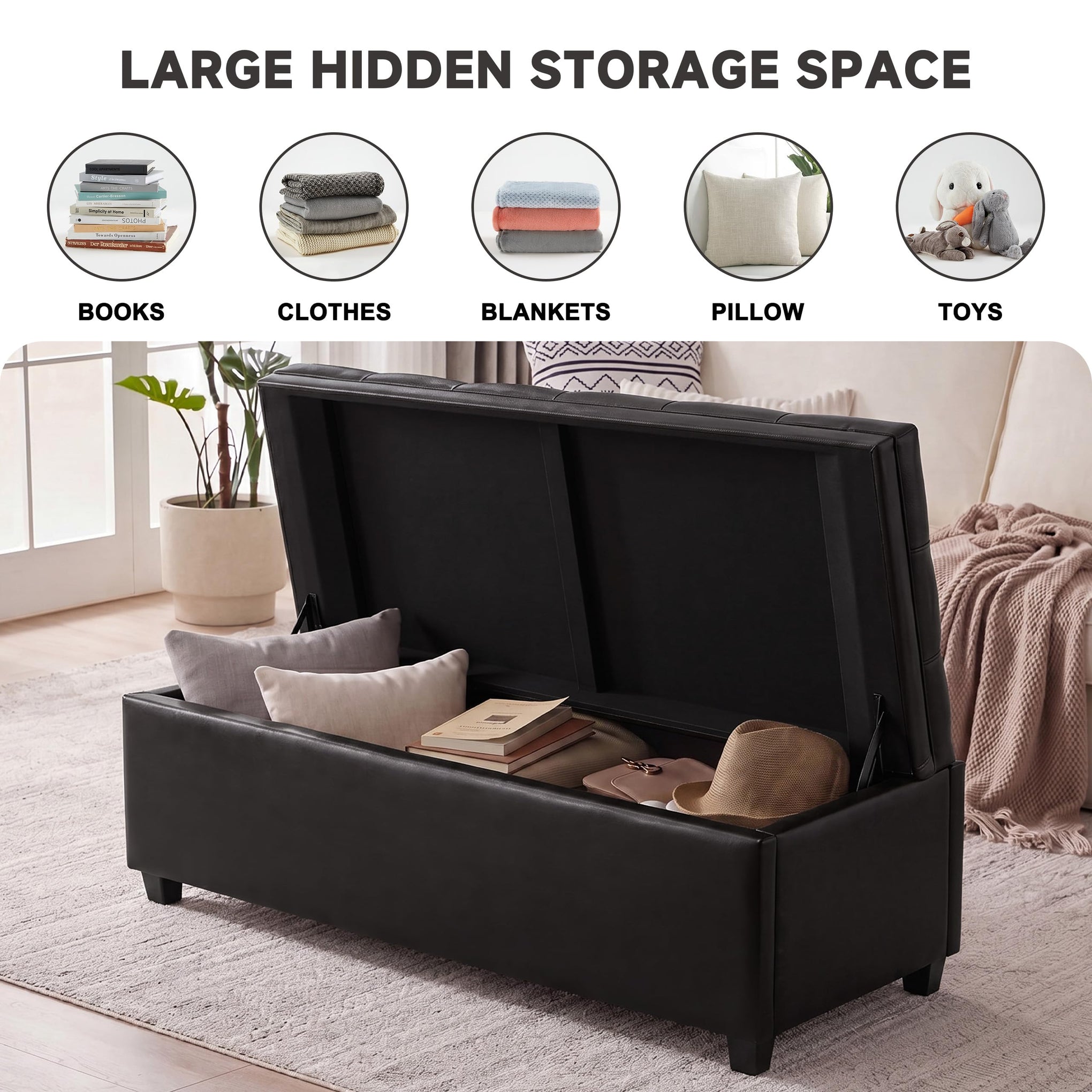 43 Inch Storage Ottoman
