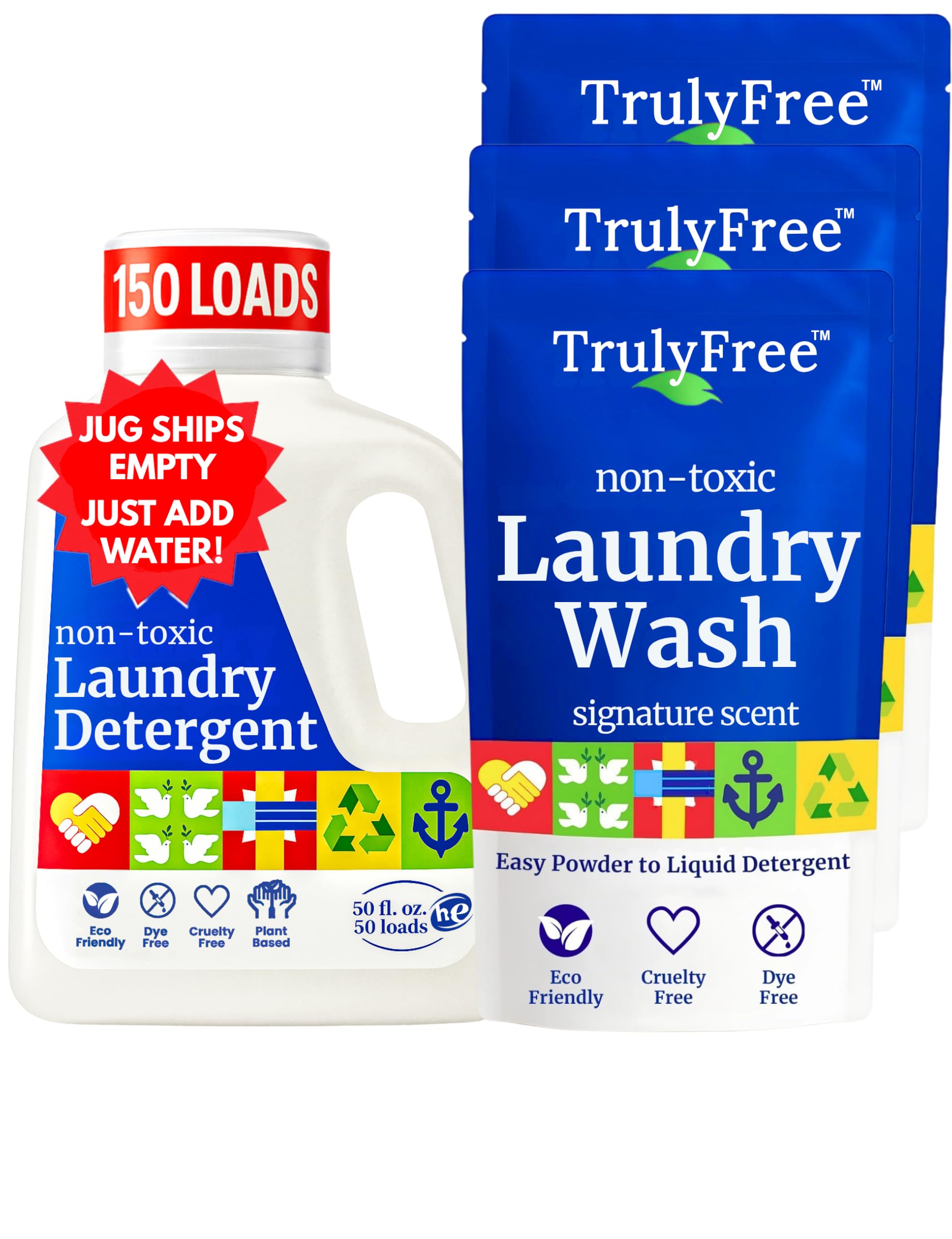 Natural Laundry Detergent for Sensitive Skin (150 Fl Oz)