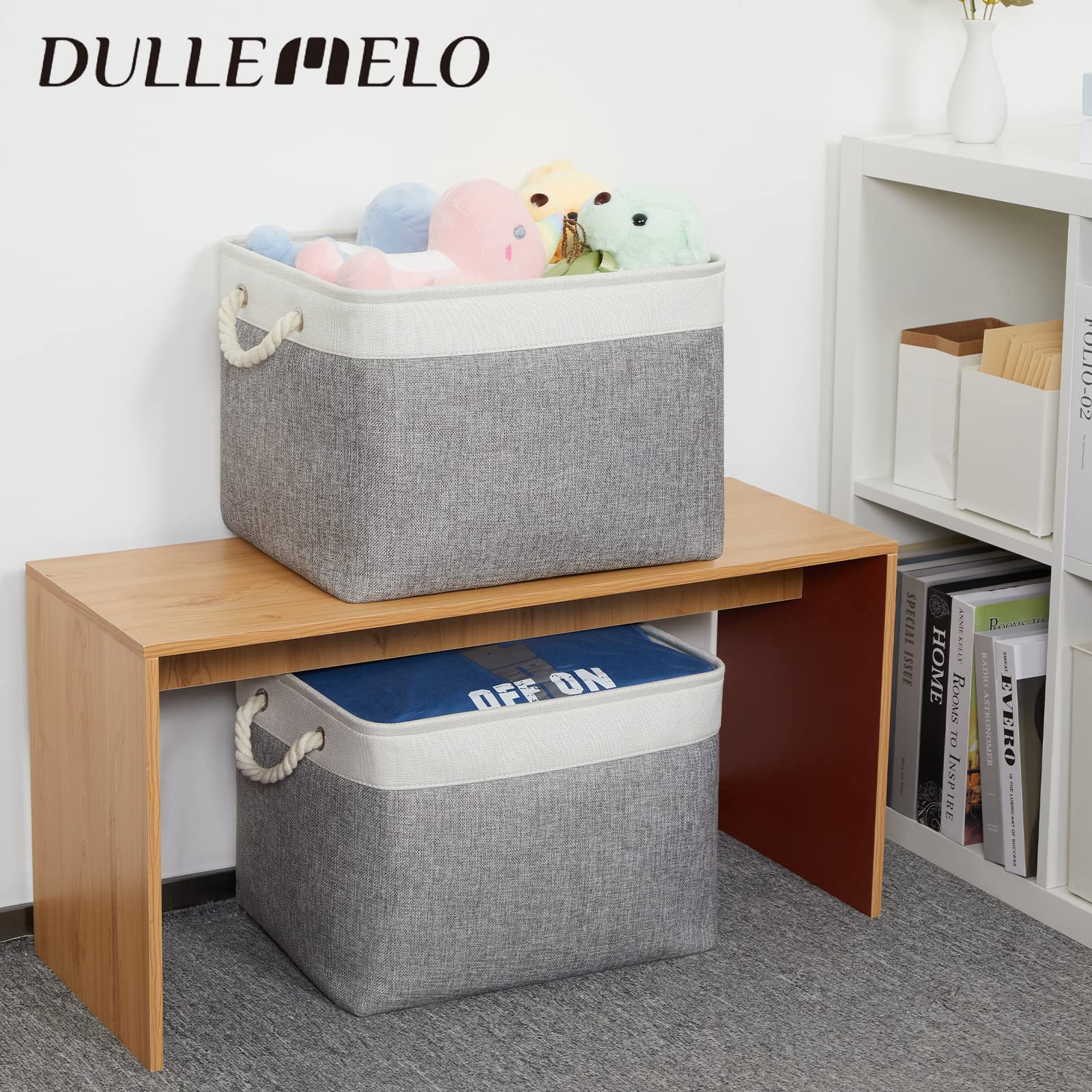Large Fabric Collapsible Cube Storage Baskets for Organizing 16x12x12