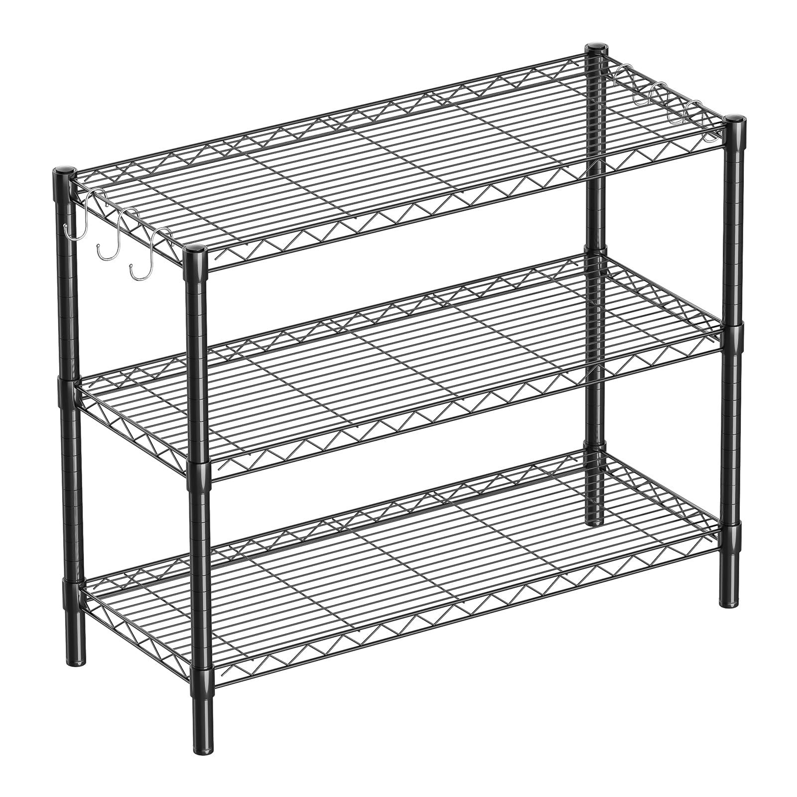3 Shelf Adjustable Metal Wire Shelving
