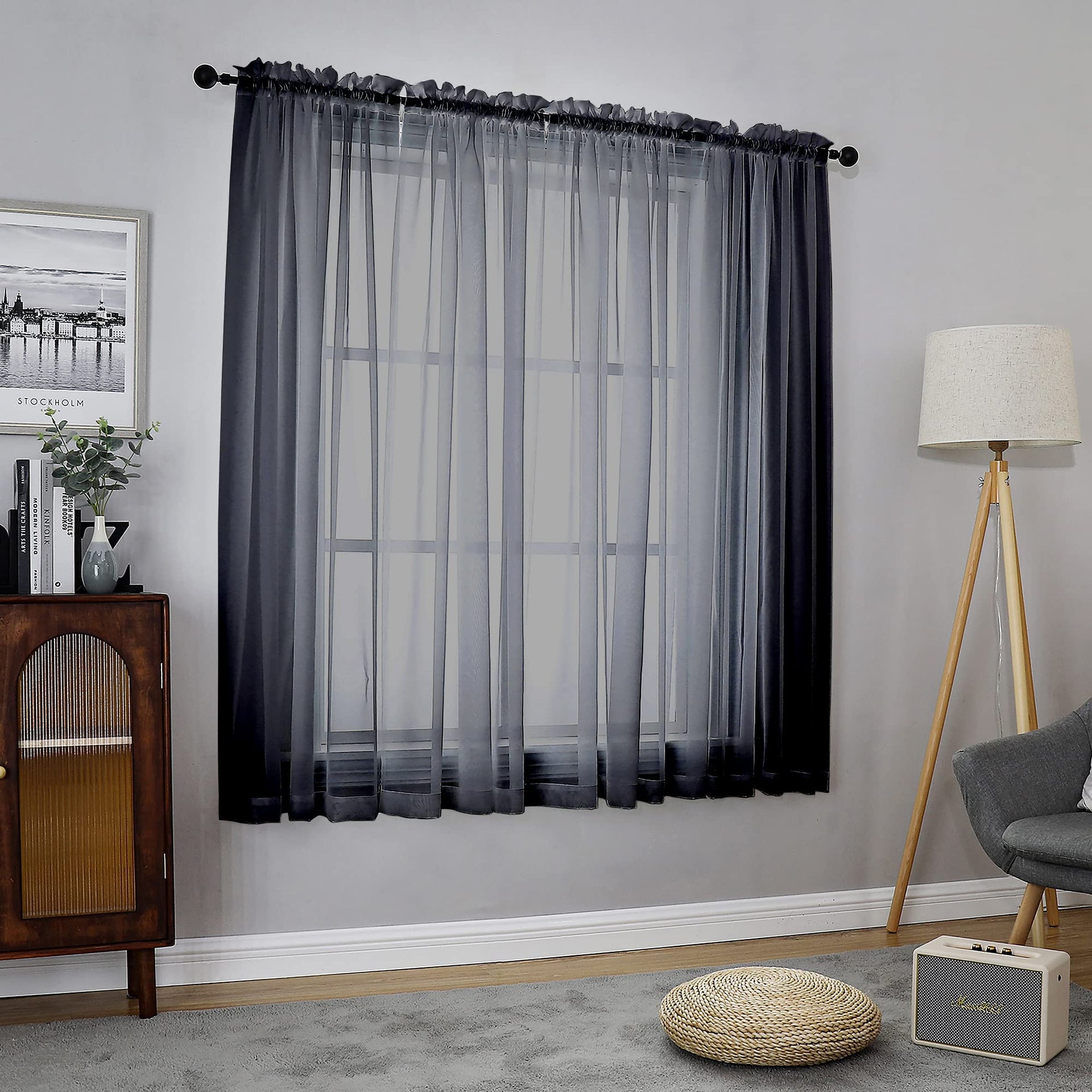 Sheer Curtains 63 Inch Length 2 Panels