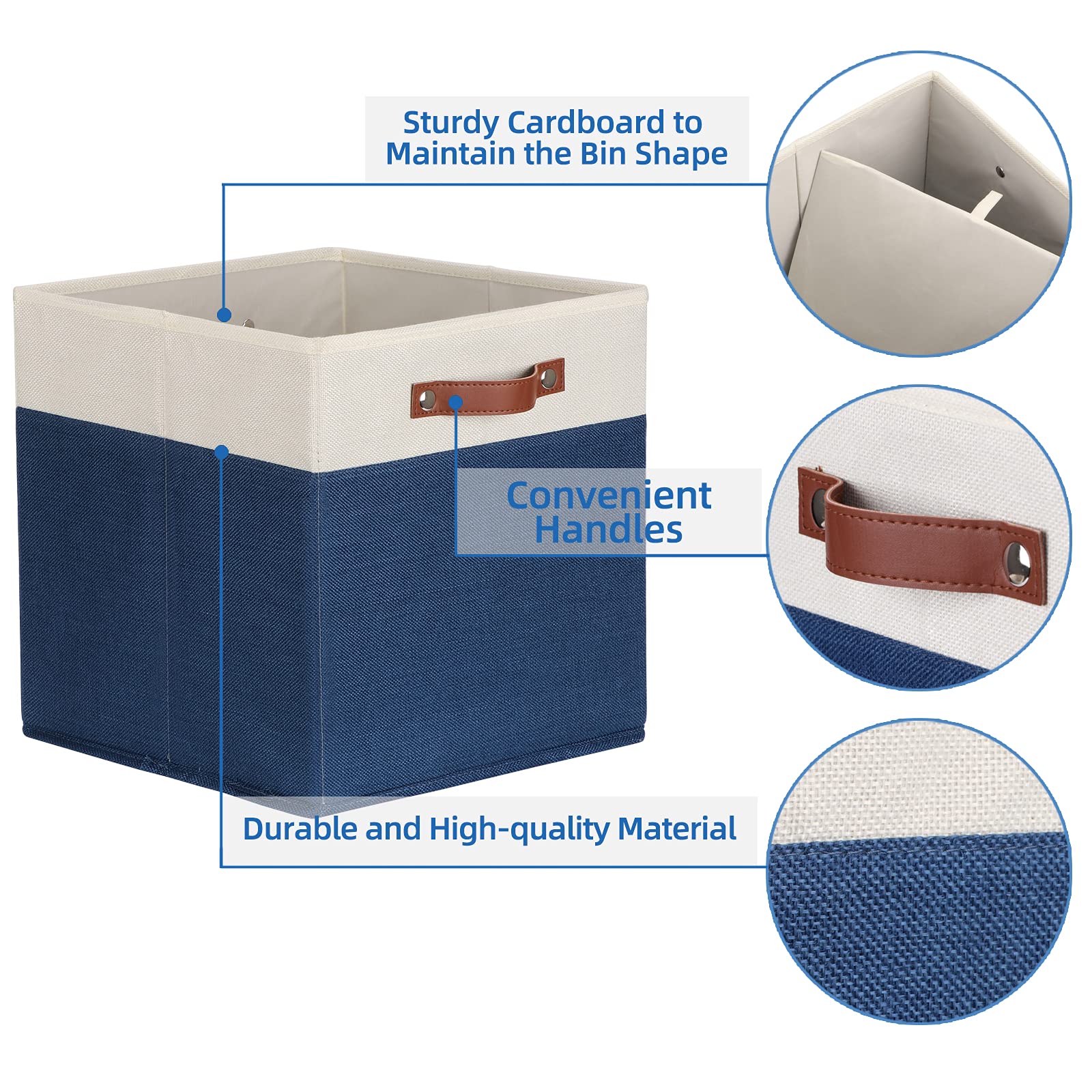 Fabric Storage Bins for Cube Organizer 4 Pack Cube Storage Bins 13 Storage Cubes for Shelves Storage Baskets for Organizing Books
